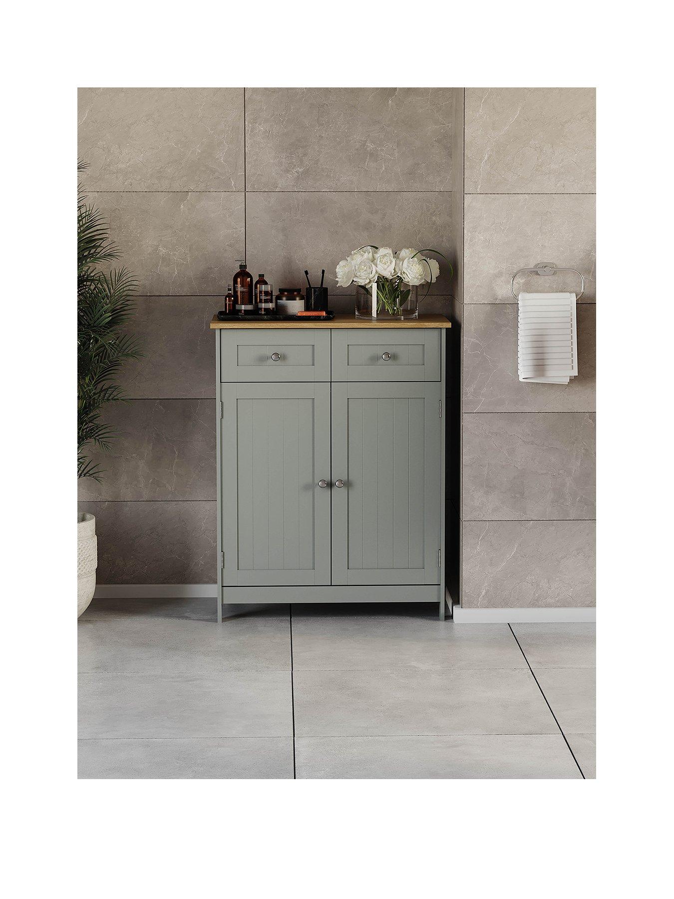 Set Mobili Da Bagno 2 Pz | Armadietto Da Bagno Grigio Sonoma In Legno Multistrato Cfw32704 92282428