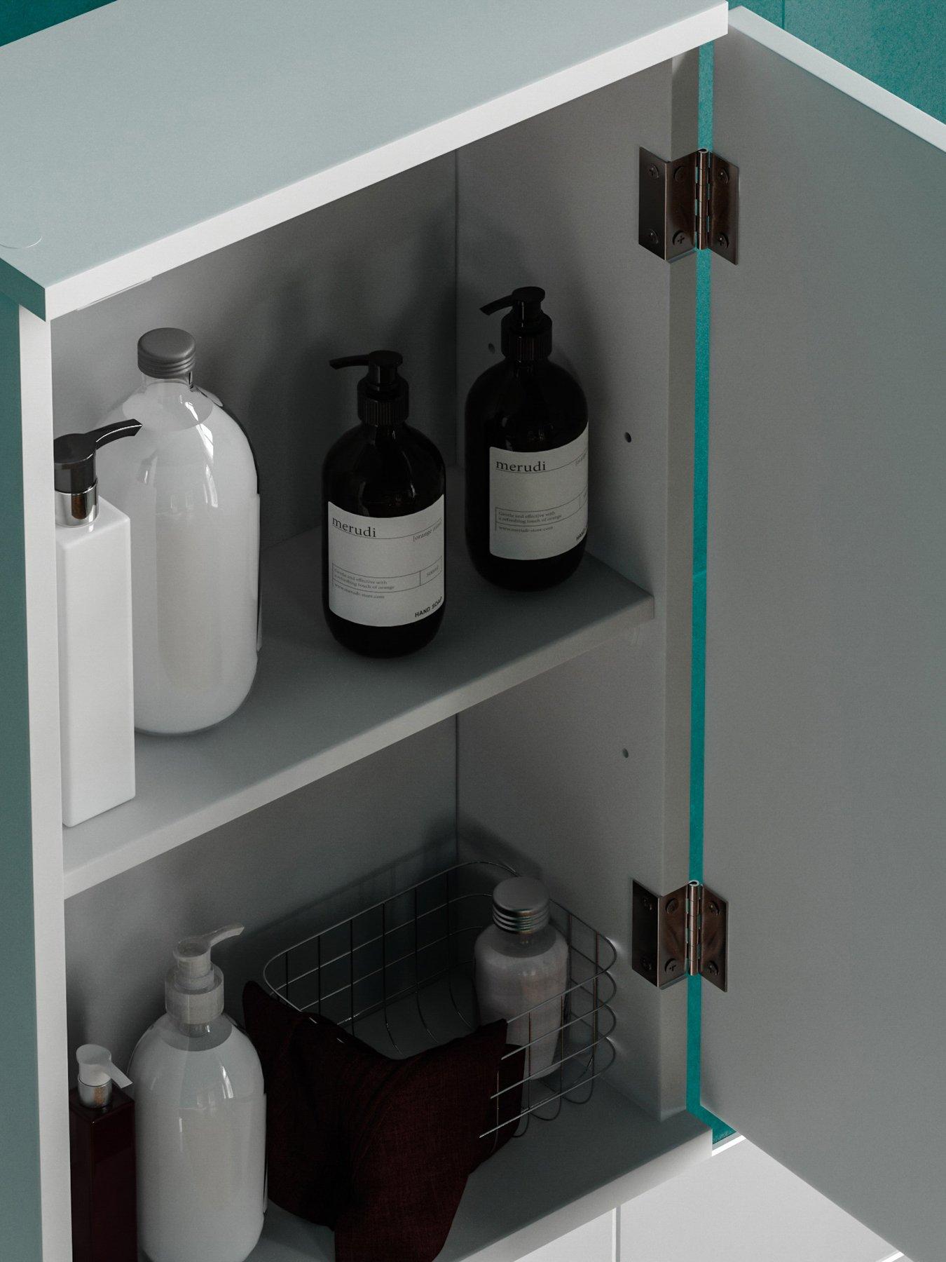 Bath Vida Priano Badkamer Wasserij Kast Opbergkast Kist Bin Houten Mand Unit (Wit