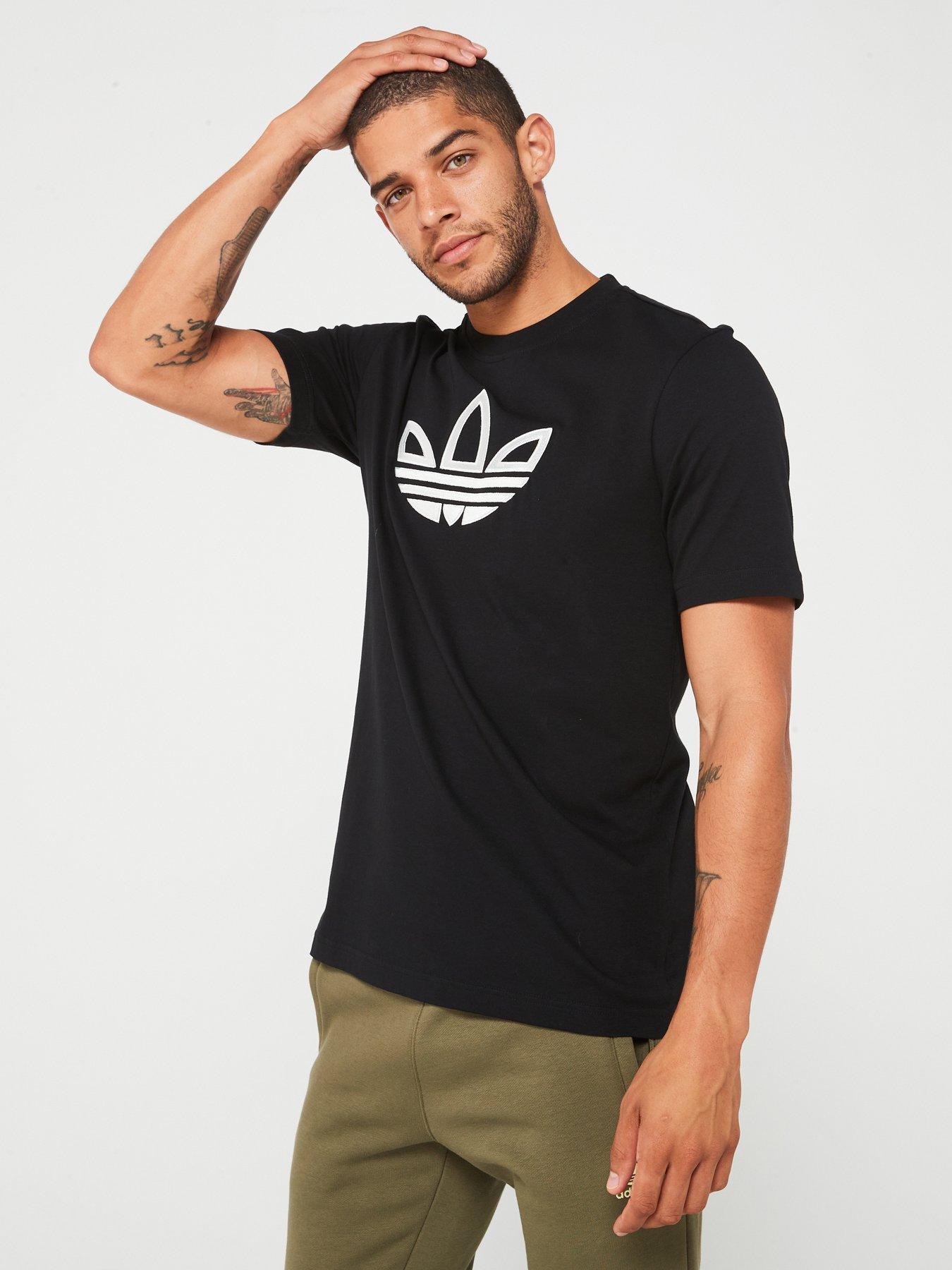 Adidas outline tee black on sale