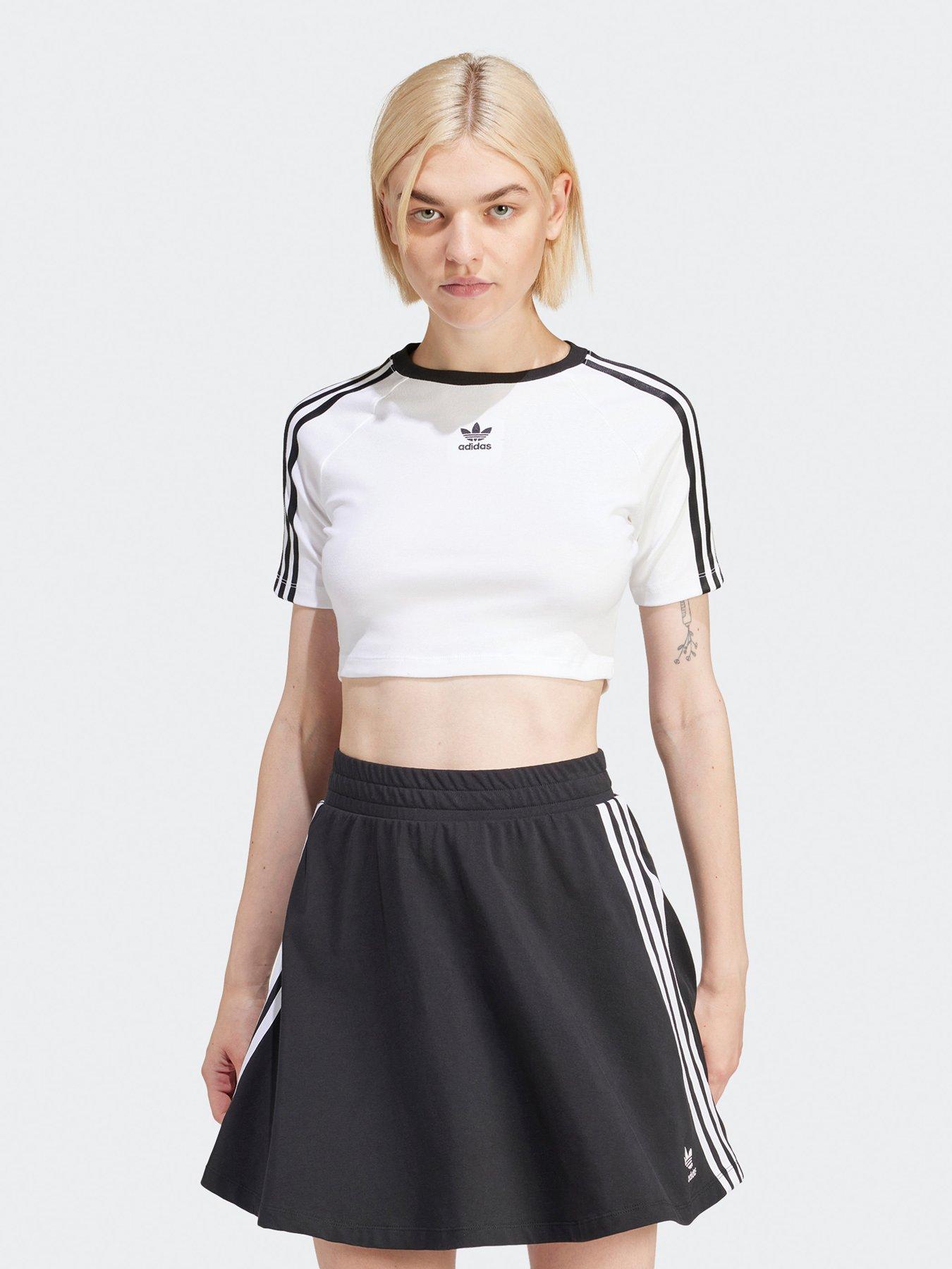 undefined Womens 3 Stripe Baby T-Shirt - White