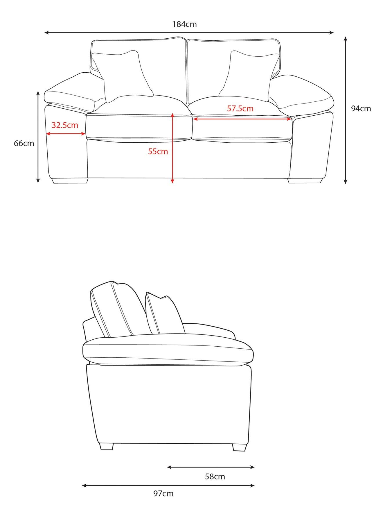 Image 7 of 7 of Very Home Tuscany Fabric 2 Seater Sofa&nbsp;- Made to Order in the UK