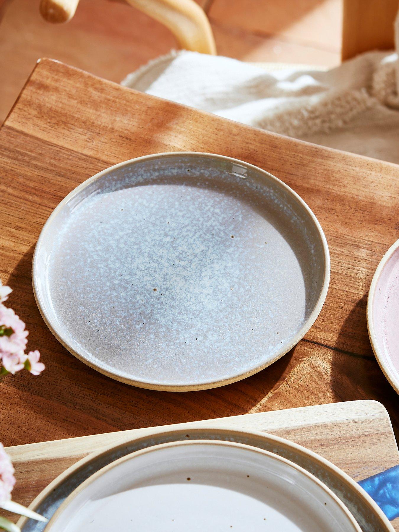 Product photograph of Portmeirion Minerals Collection Ndash Set Of 4 Aquamarine Side Plates from very.co.uk
