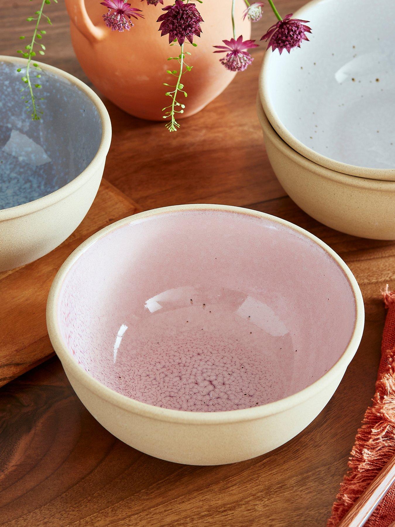 Product photograph of Portmeirion Minerals Collection Ndash Set Of 4 Rose Quartz Medium Bowls from very.co.uk