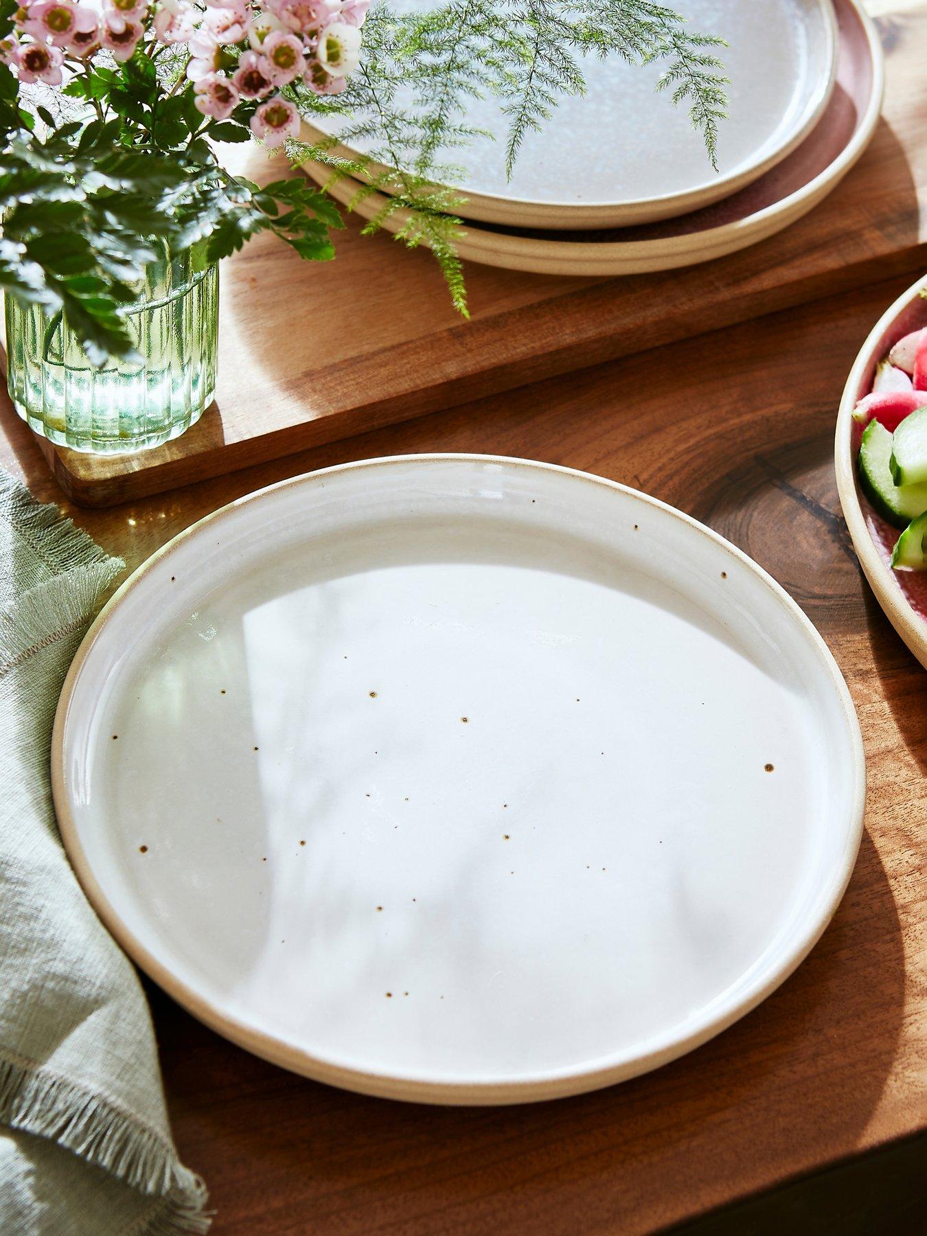 Product photograph of Portmeirion Minerals Collection Ndash Set Of 4 Moonstone Side Plates from very.co.uk