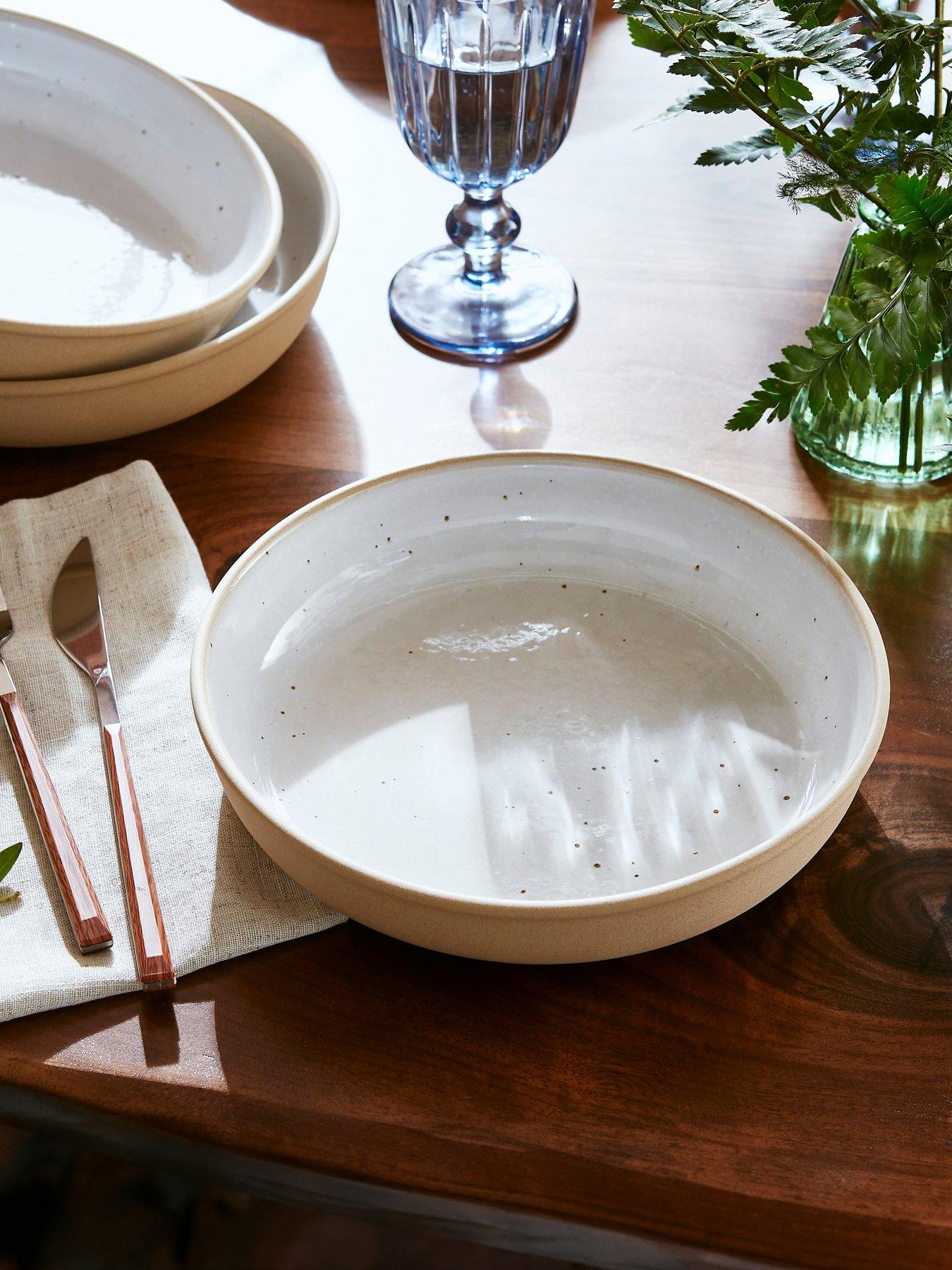 Product photograph of Portmeirion Minerals Collection Ndash Set Of 4 Moonstone Pasta Bowls from very.co.uk