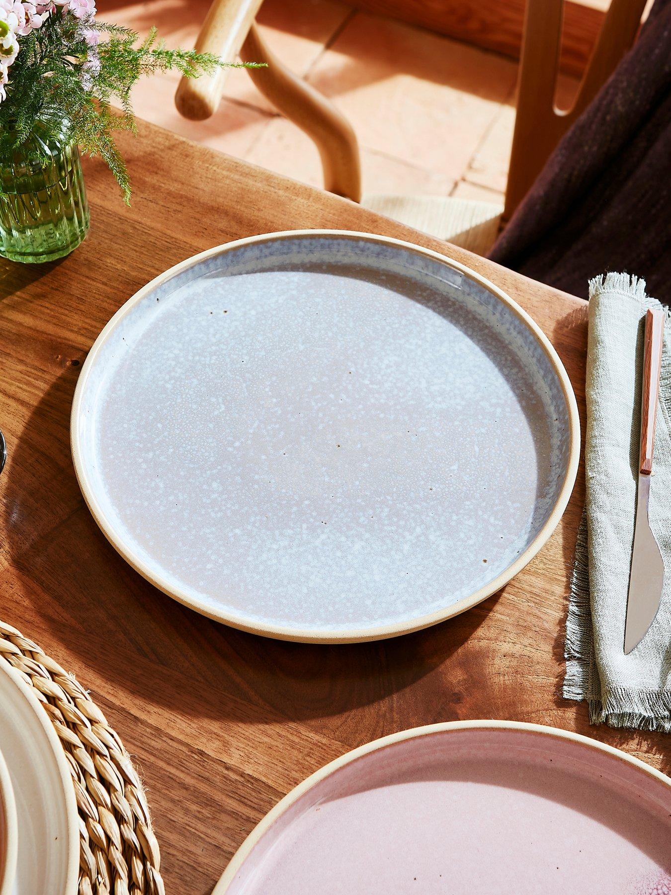 Product photograph of Portmeirion Minerals Collection Ndash Set Of 4 Aquamarine Dinner Plates from very.co.uk