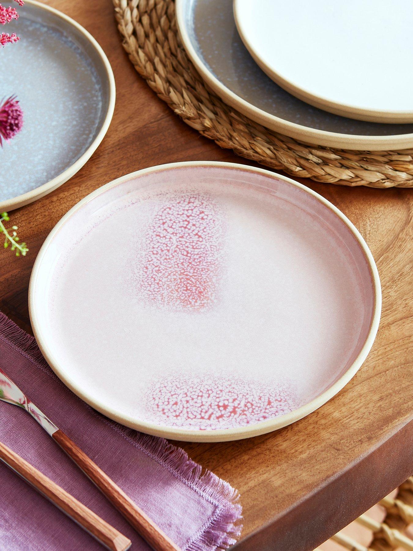 Product photograph of Portmeirion Minerals Collection Ndash Set Of 4 Rose Quartz Side Plates from very.co.uk