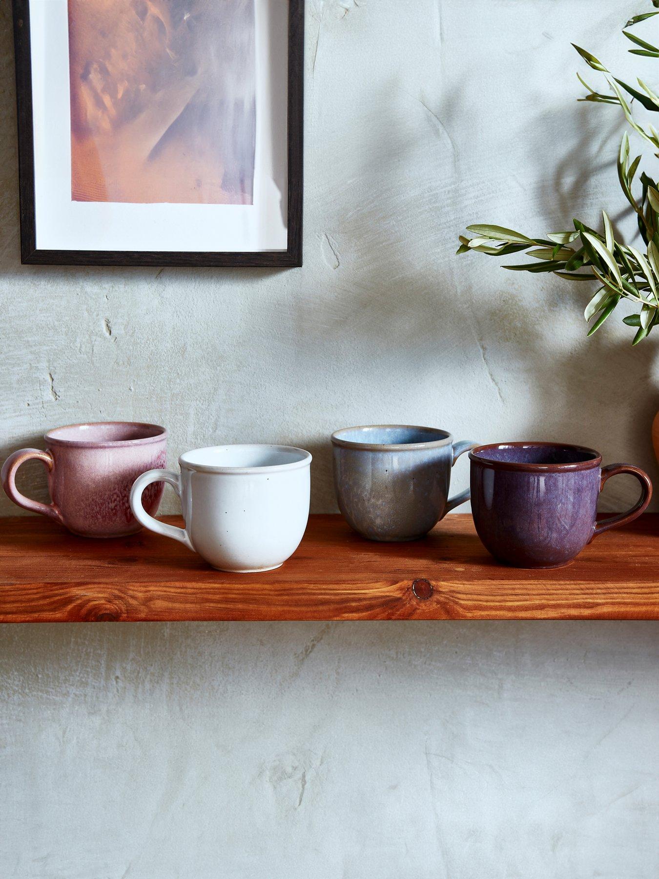 Product photograph of Portmeirion Minerals Collection Ndash Set Of 4 Rose Quartz Mugs from very.co.uk