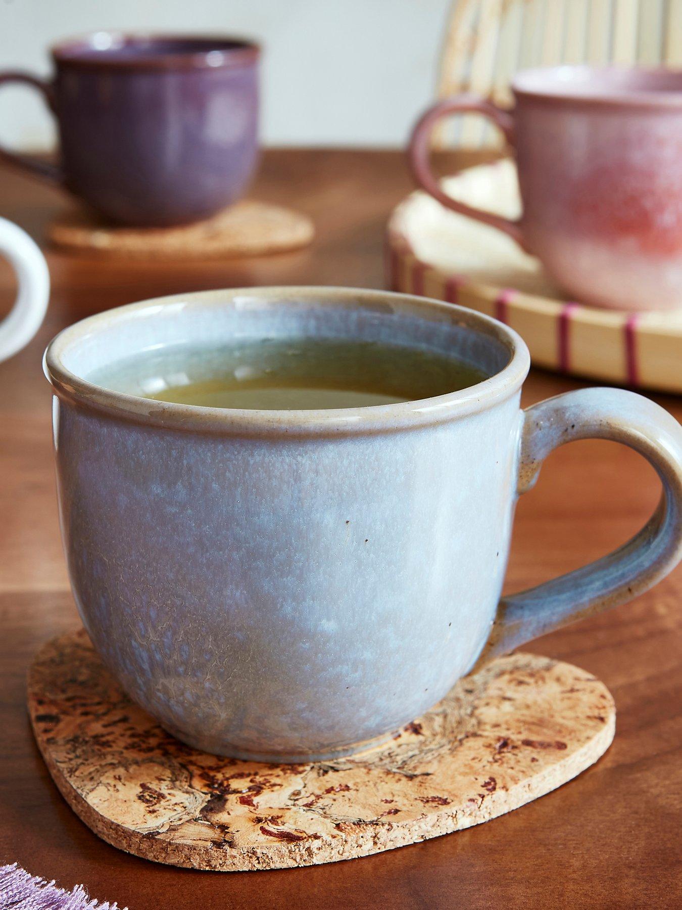 Product photograph of Portmeirion Minerals Collection Ndash Set Of 4 Aquamarine Mugs from very.co.uk