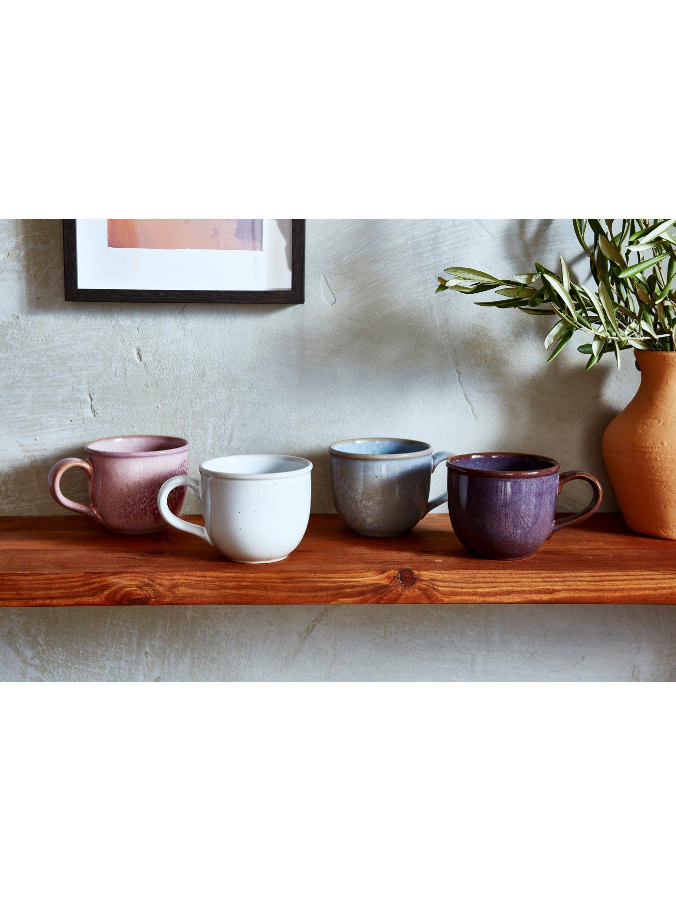 Product photograph of Portmeirion Minerals Collection Ndash Set Of 4 Amethyst Mugs from very.co.uk