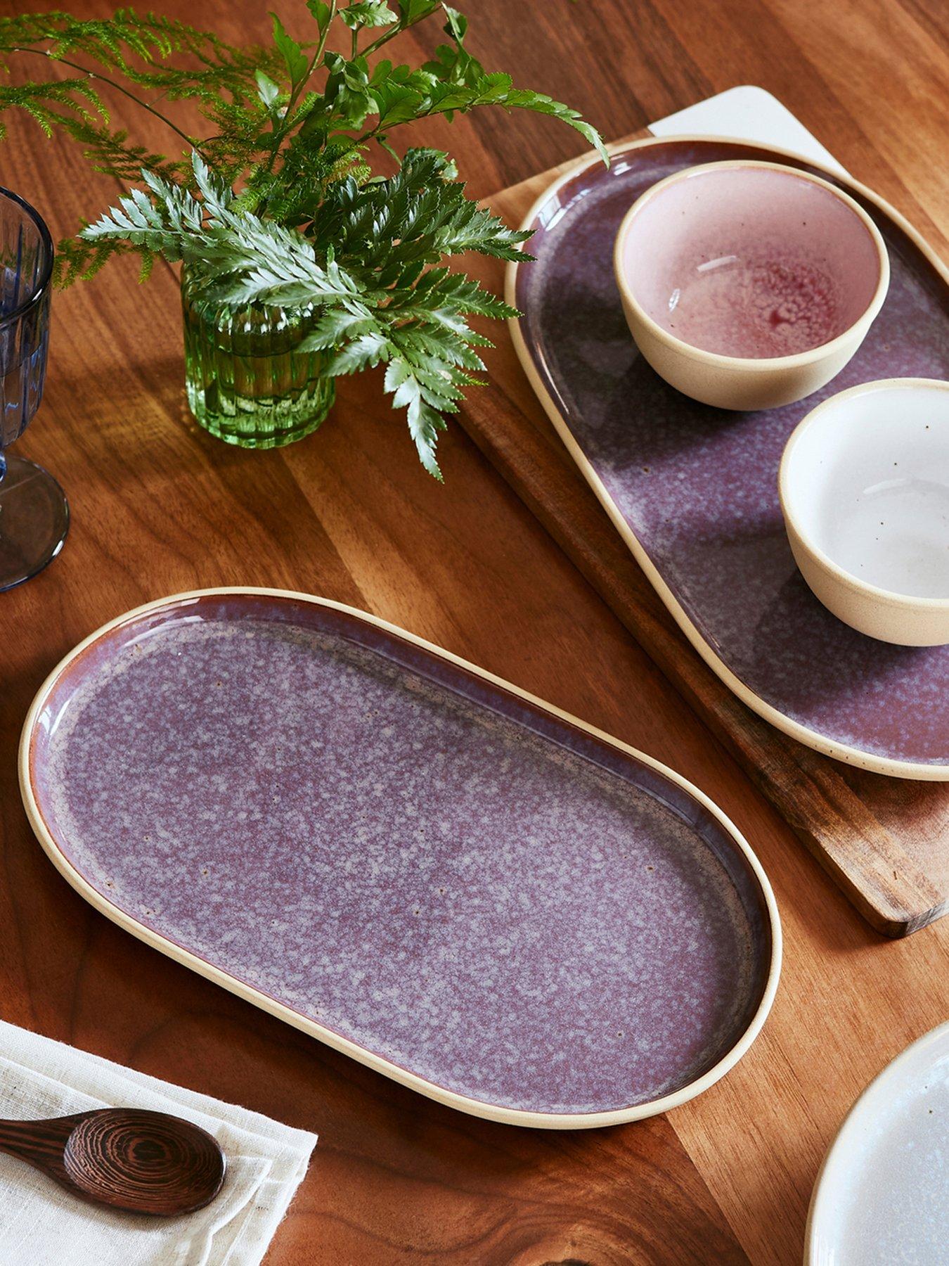 Product photograph of Portmeirion Minerals Collection Ndash Amethyst Medium Oval Platter from very.co.uk