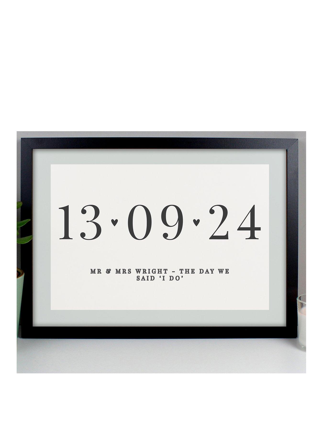 Product photograph of The Personalised Memento Company Personalised Anniversary A3 Black Framed Print from very.co.uk