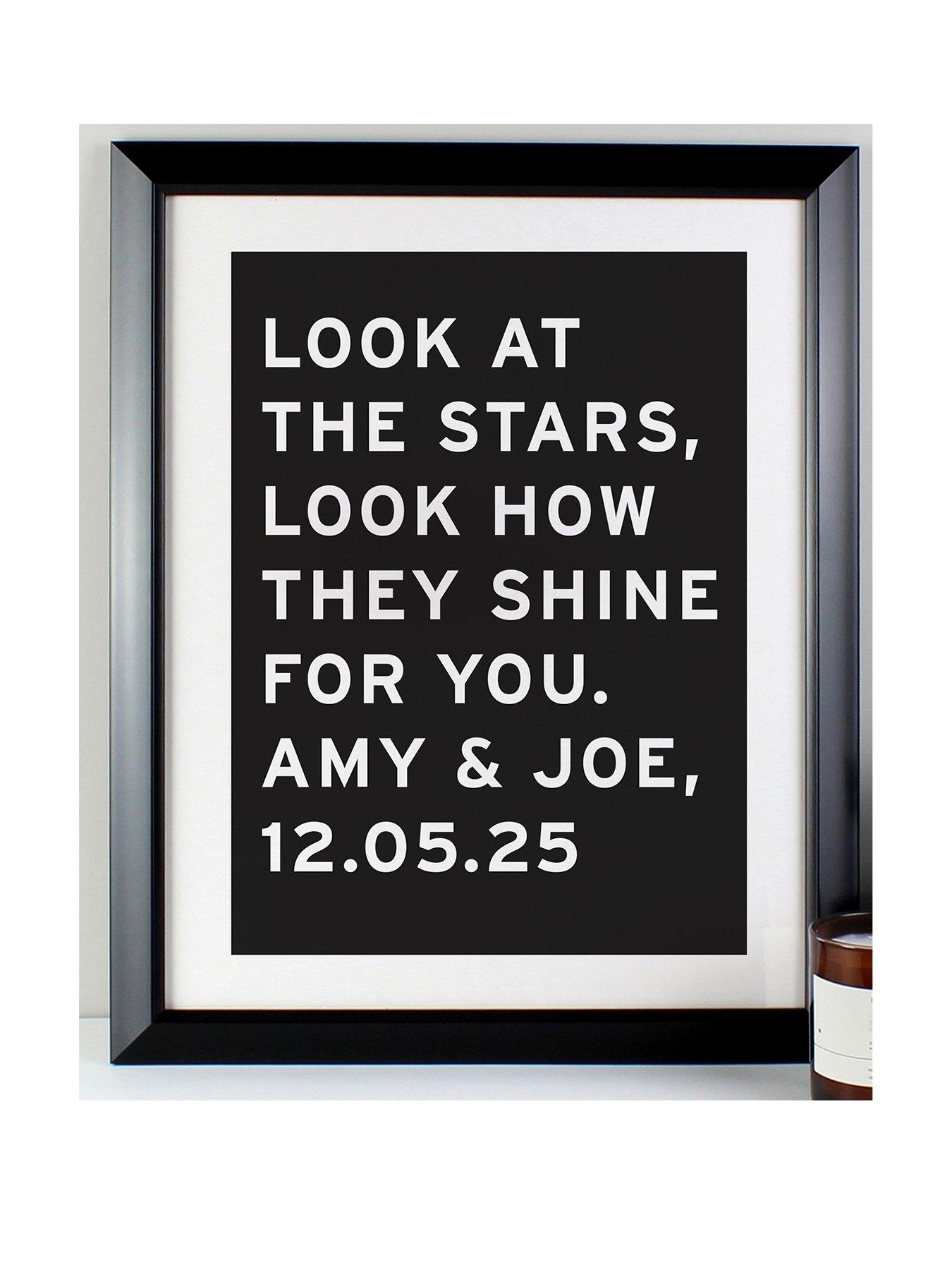 undefined Personalised Typography Black Framed Print