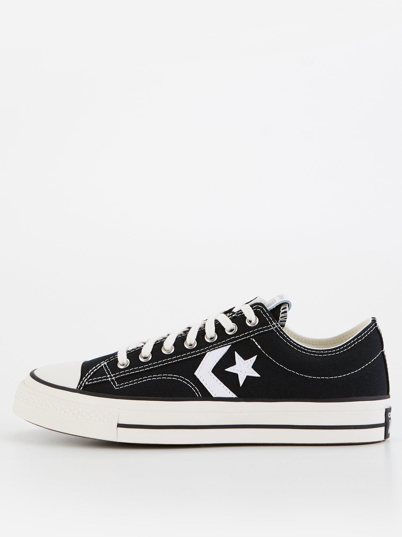 Converse Unisex Premium Canvas Star Player 76 Low Top Trainers - Black/White