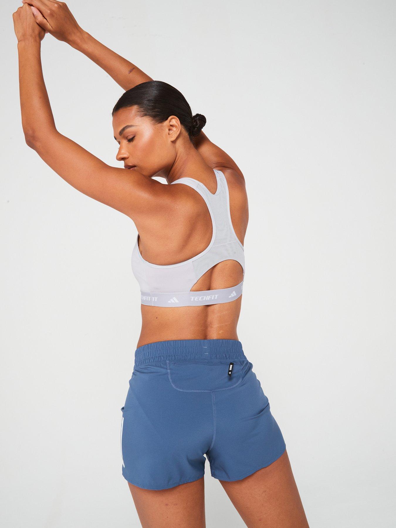 Image 2 of 5 of adidas Womens Training Tech Fit High Neck Medium Support Sports Bra - Grey
