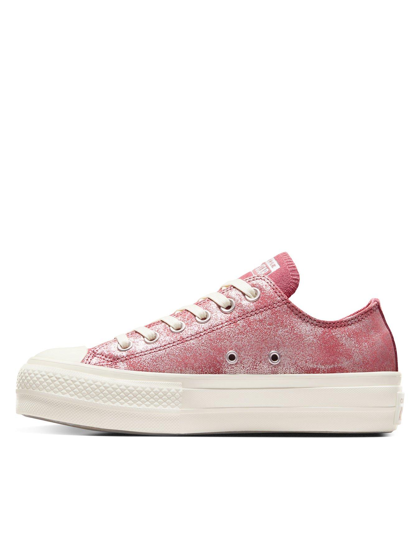 Pink suede converse rose gold hotsell