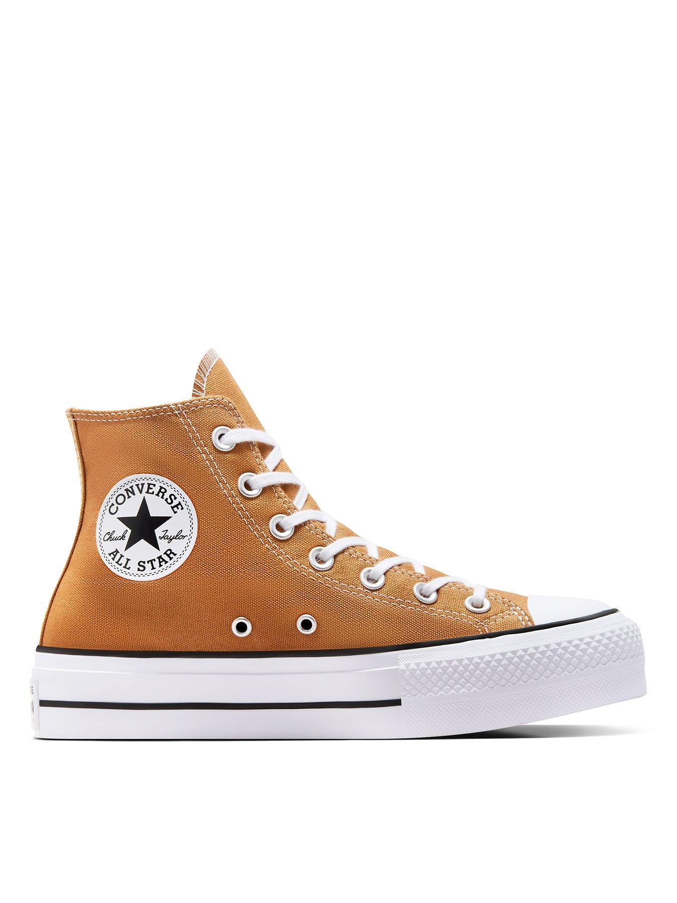 Converse Womens Lift Seasonal Color Canvas Hi Trainers Brown Very