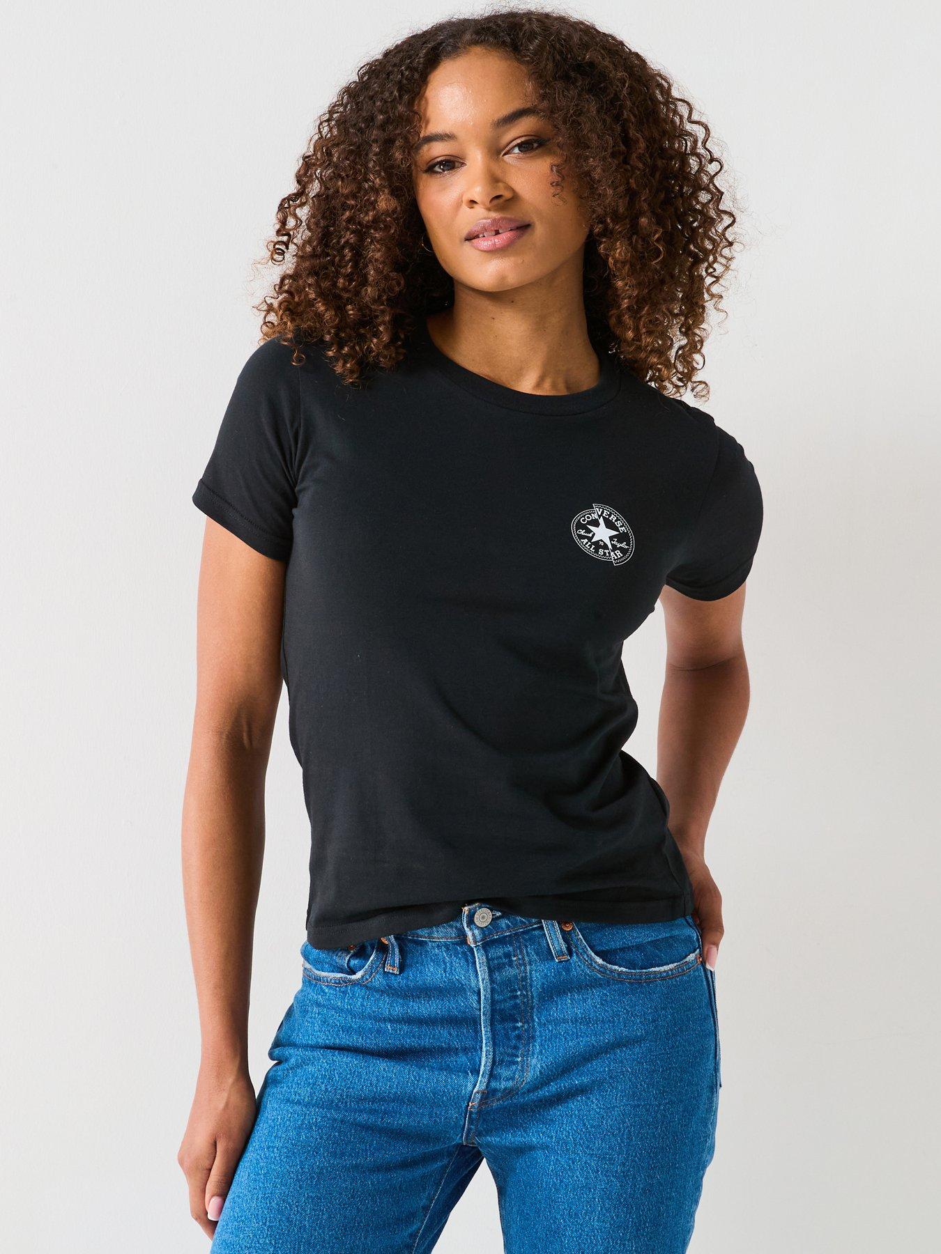 undefined Chuck Taylor T-Shirt Left Chest Star - Black