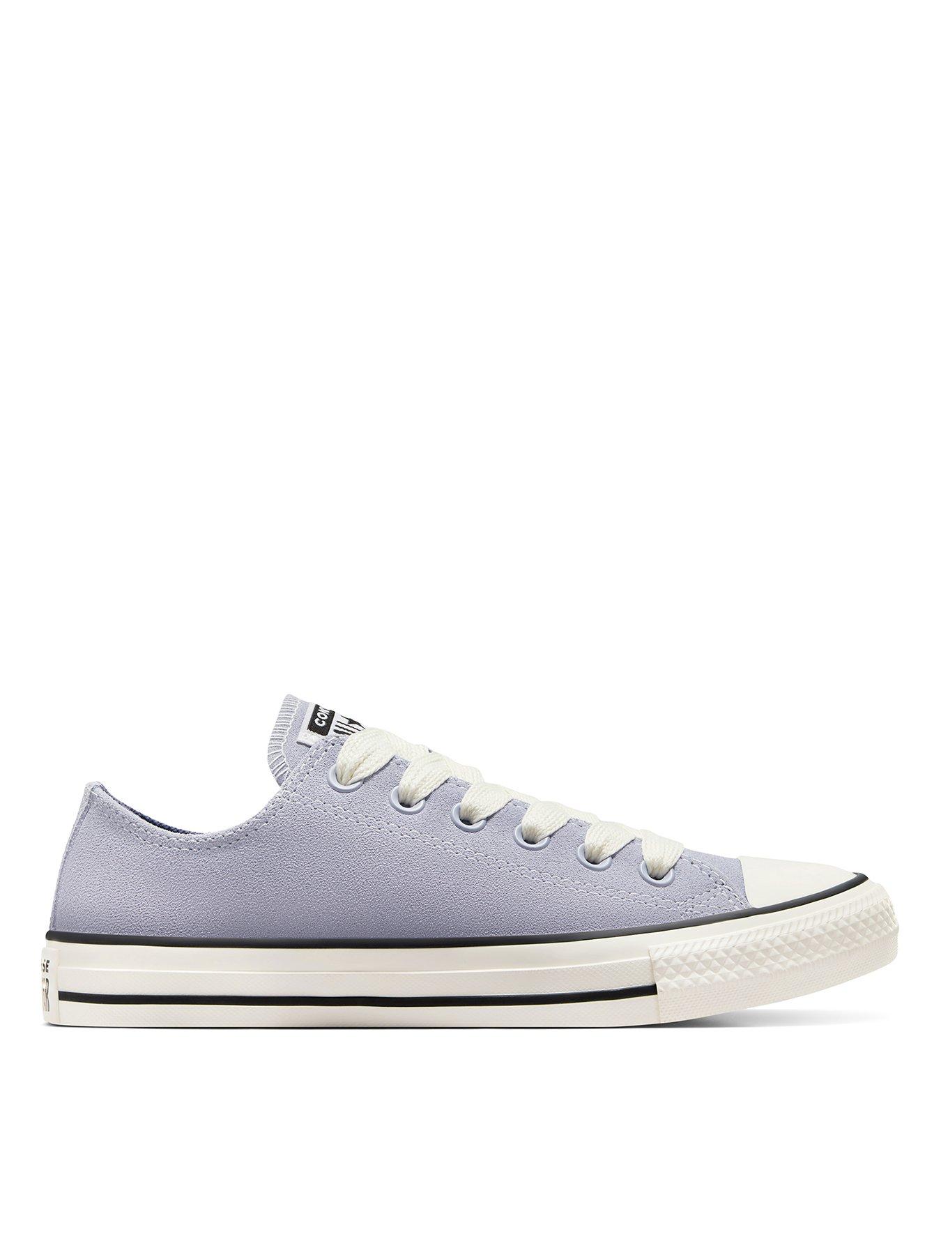 undefined Womens Suede Ox Trainers - Light Grey