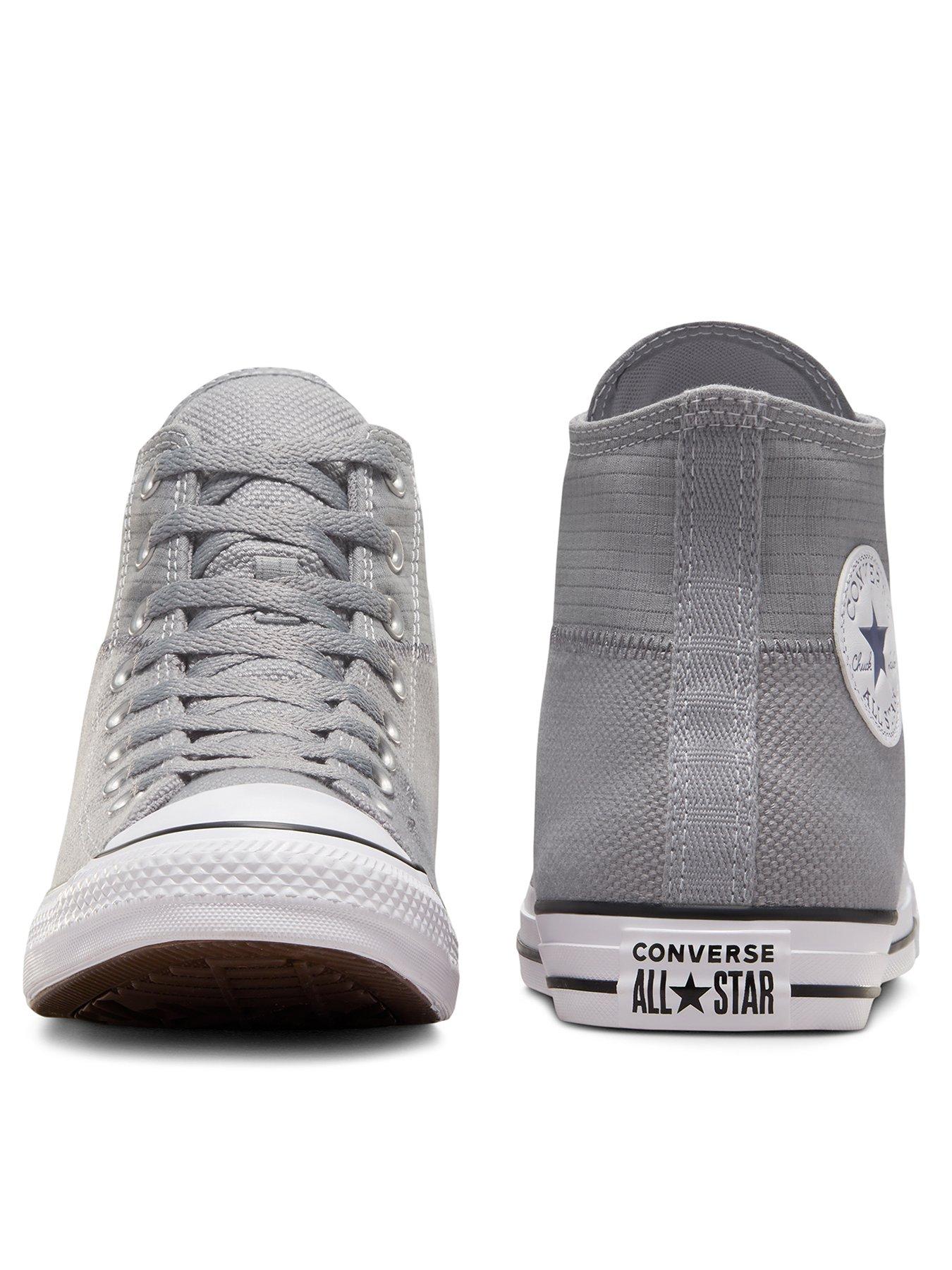 Mens Art Of Outdoor Canvas Hi Trainers Grey