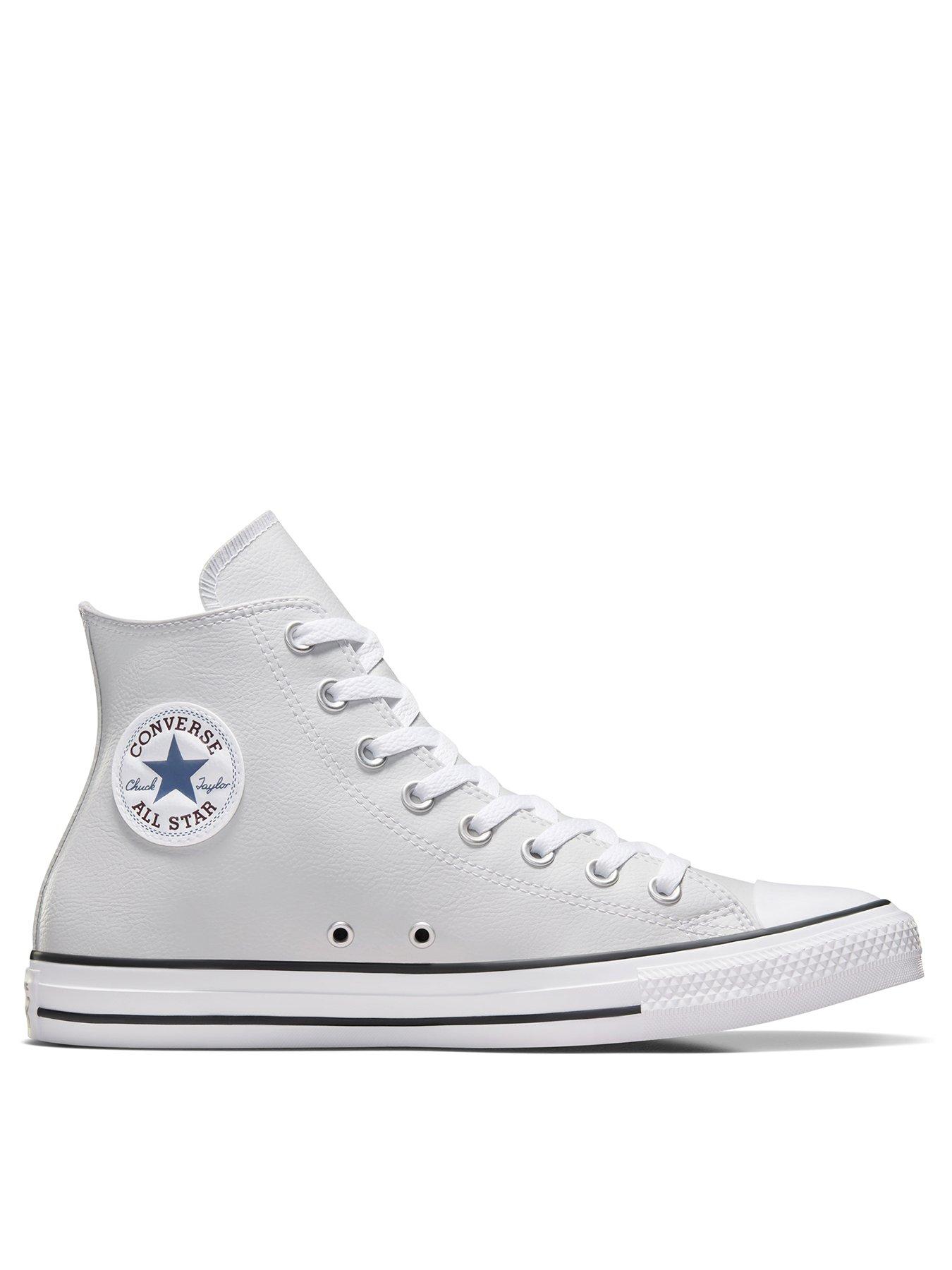 Converse Mens Seasonal Color Synthetic Leather Hi Trainers - Grey, Grey, Size 11, Men