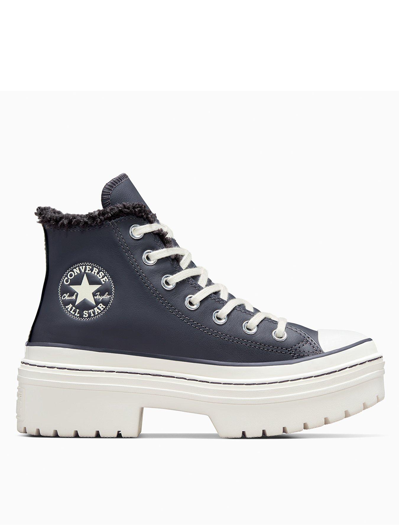 undefined Womens Cozy Essentials Chuck Taylor All Star Lugged Heel Trainers - Purple