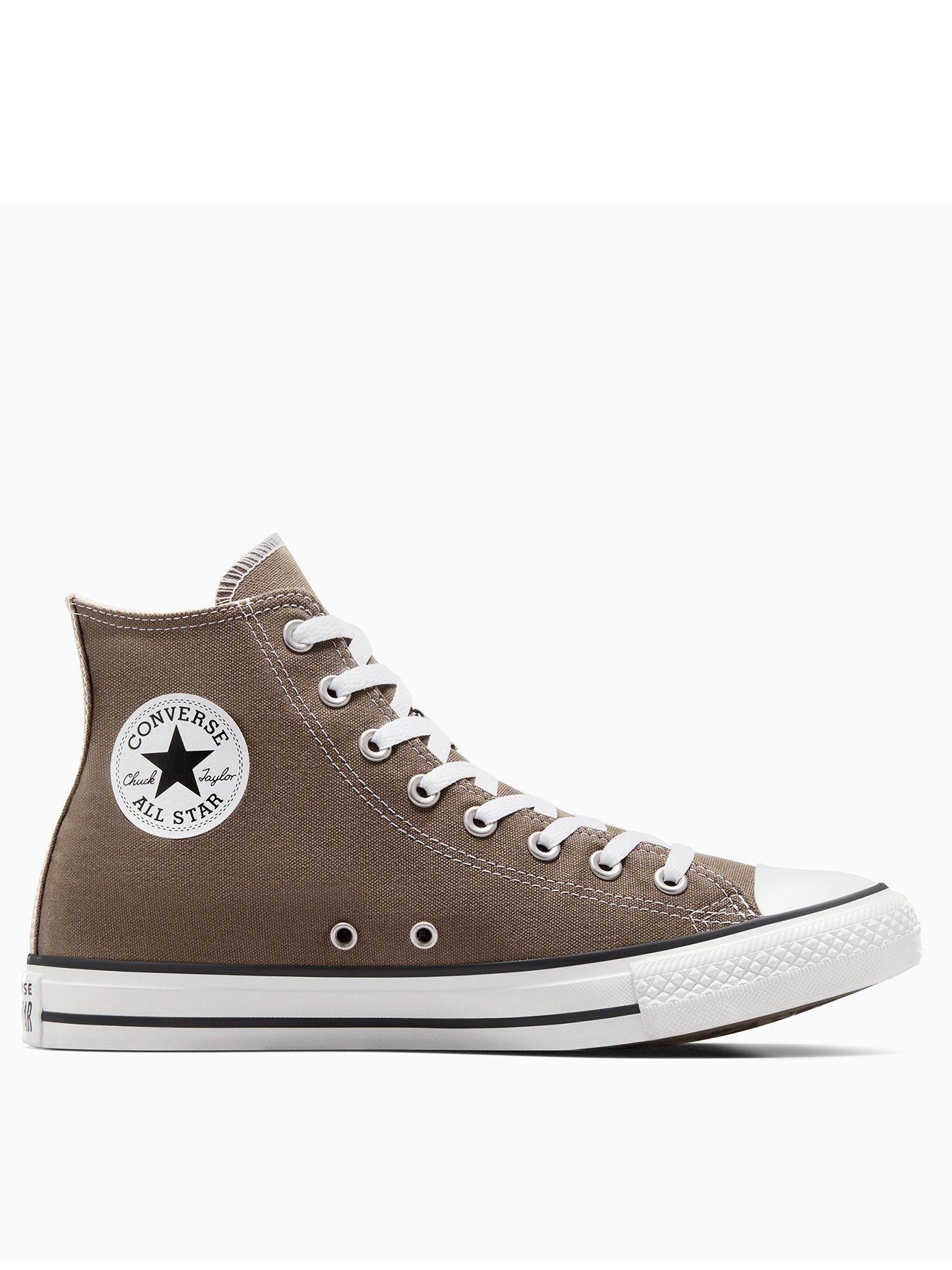 Converse Mens Canvas Hi Trainers Taupe Very