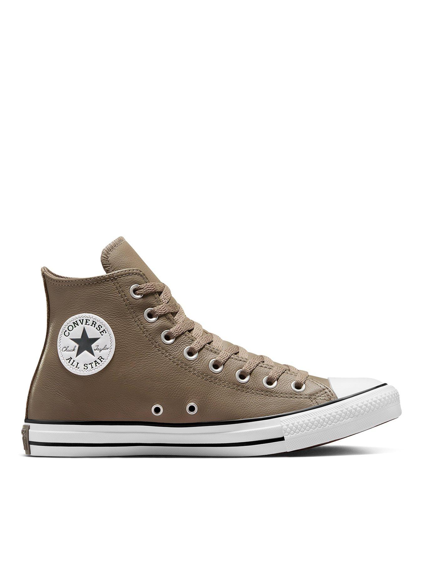 Converse Mens Seasonal Color - Leather Chuck Taylor All Star Hi Top Trainers - Beige