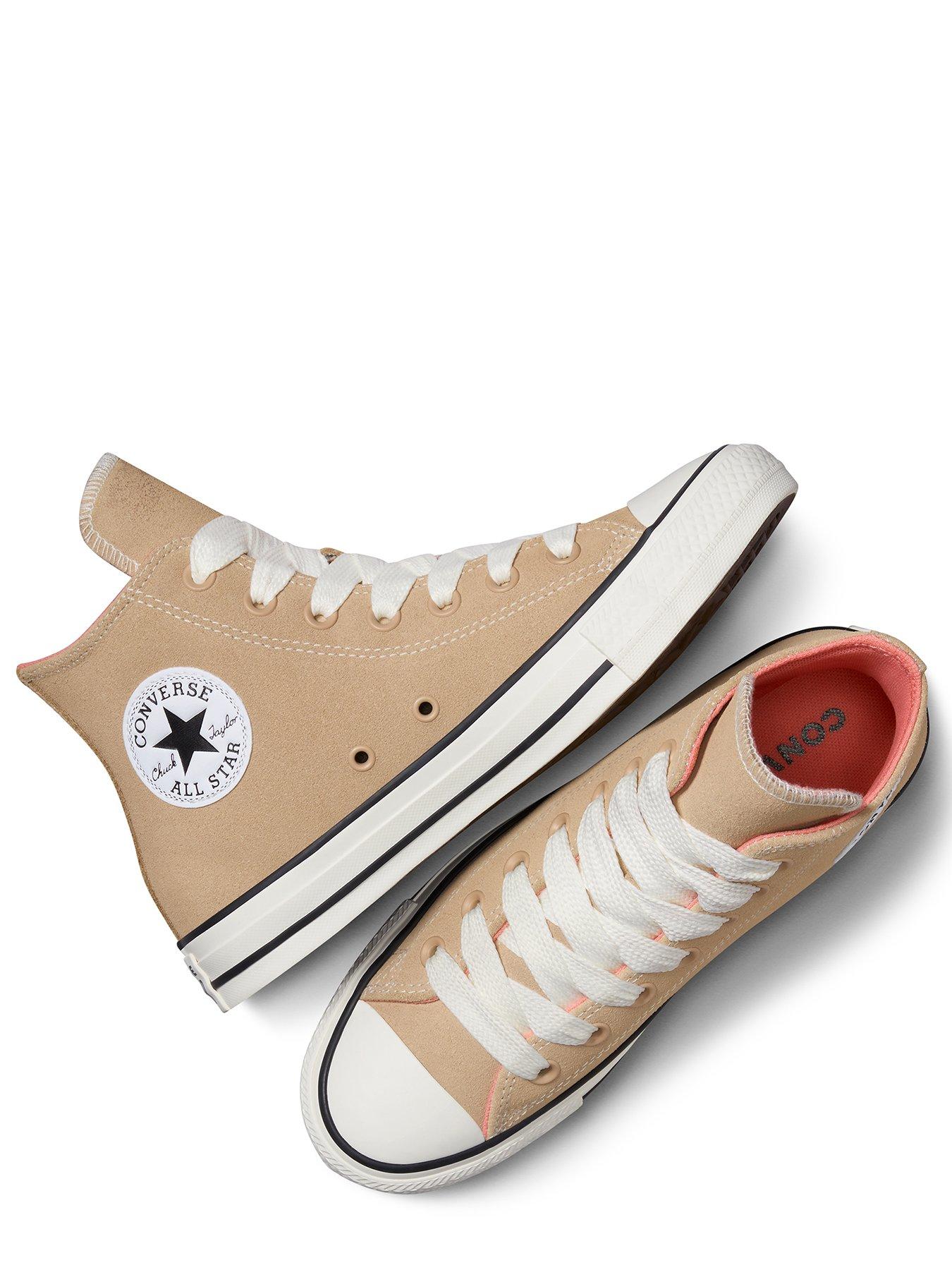 Womens 90s Sports Suede Hi Trainers Beige