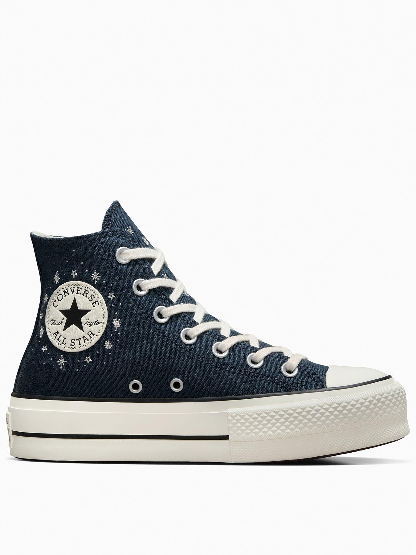 undefined Womens Premium Party Chuck Taylor All Star Lift Trainers - Beige