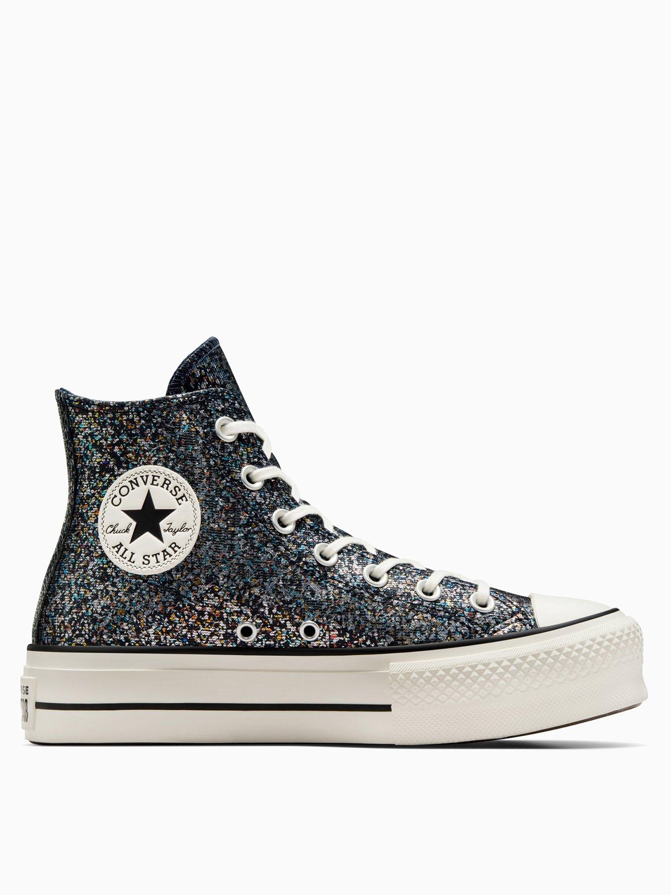 undefined Womens Shinefetti Chuck Taylor All Star Lift Hi Top Trainers - Black