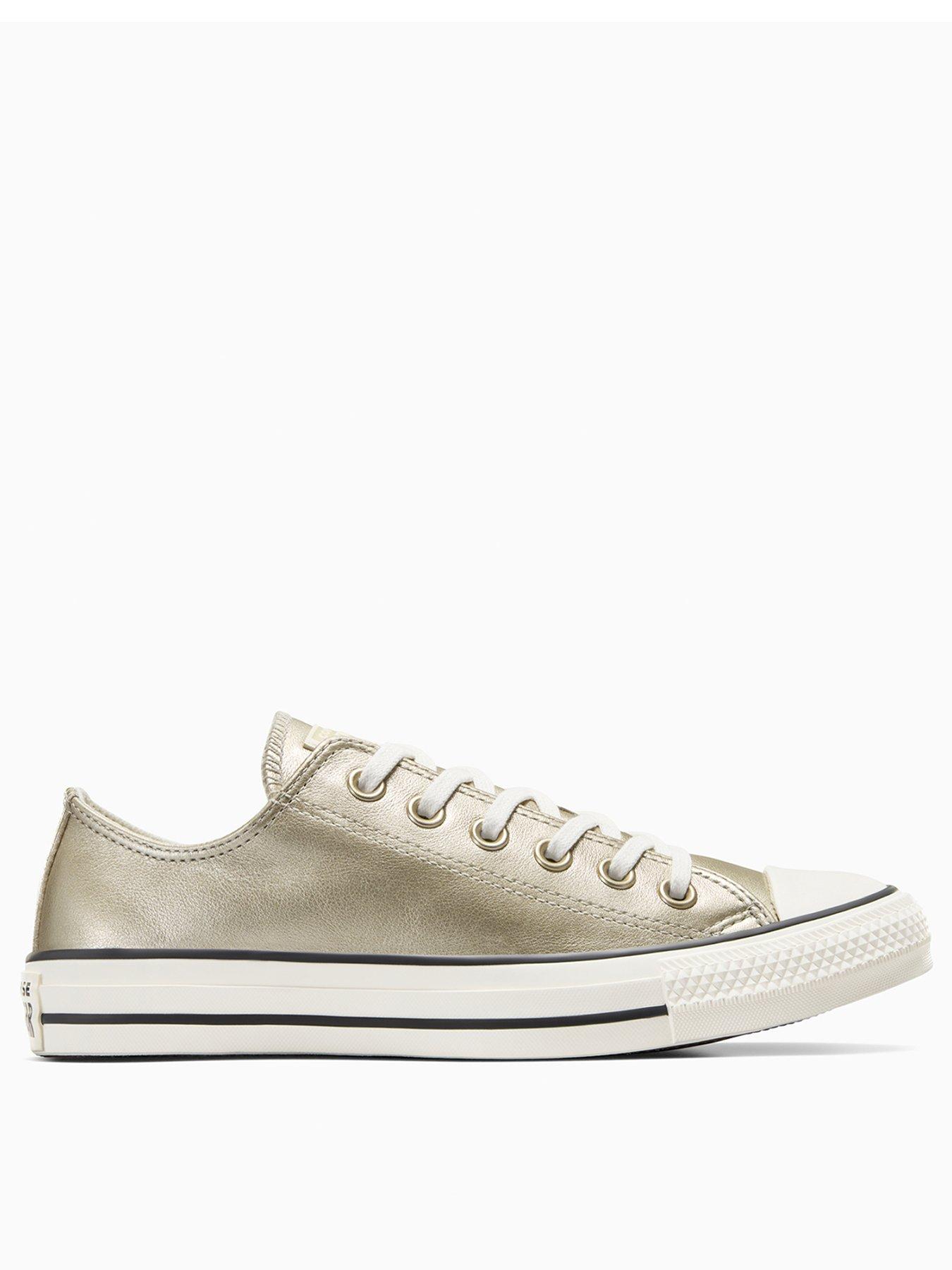 Converse Womens Metallic Ballet Chuck Taylor All Star Trainers - Beige, Beige, Size 3, Women