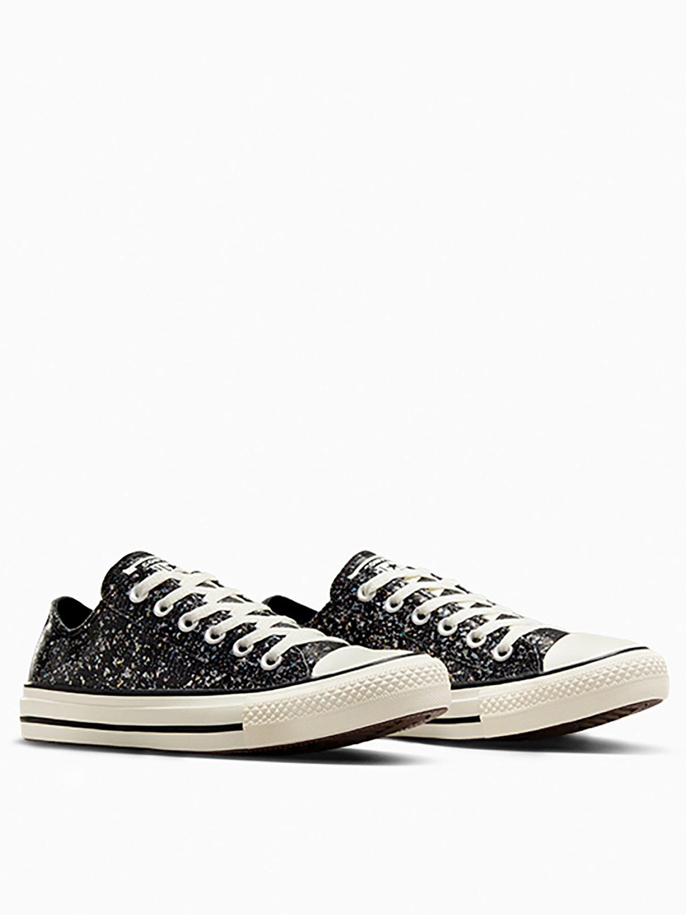 Image 2 of 6 of Converse Womens Shinefetti Chuck Taylor All Star Trainers - Black