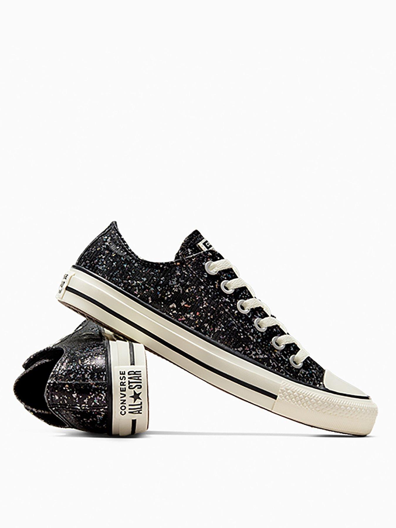 Image 3 of 6 of Converse Womens Shinefetti Chuck Taylor All Star Trainers - Black