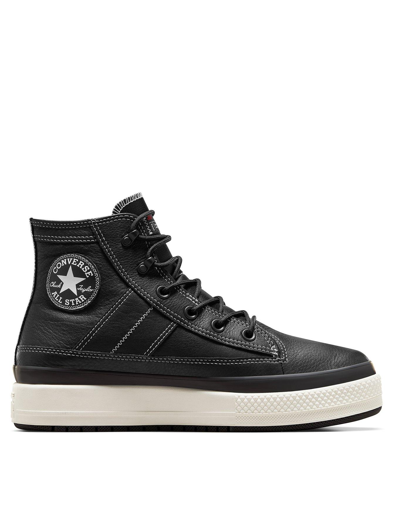 Mens Counter Climate Leather Hi Trainers Black