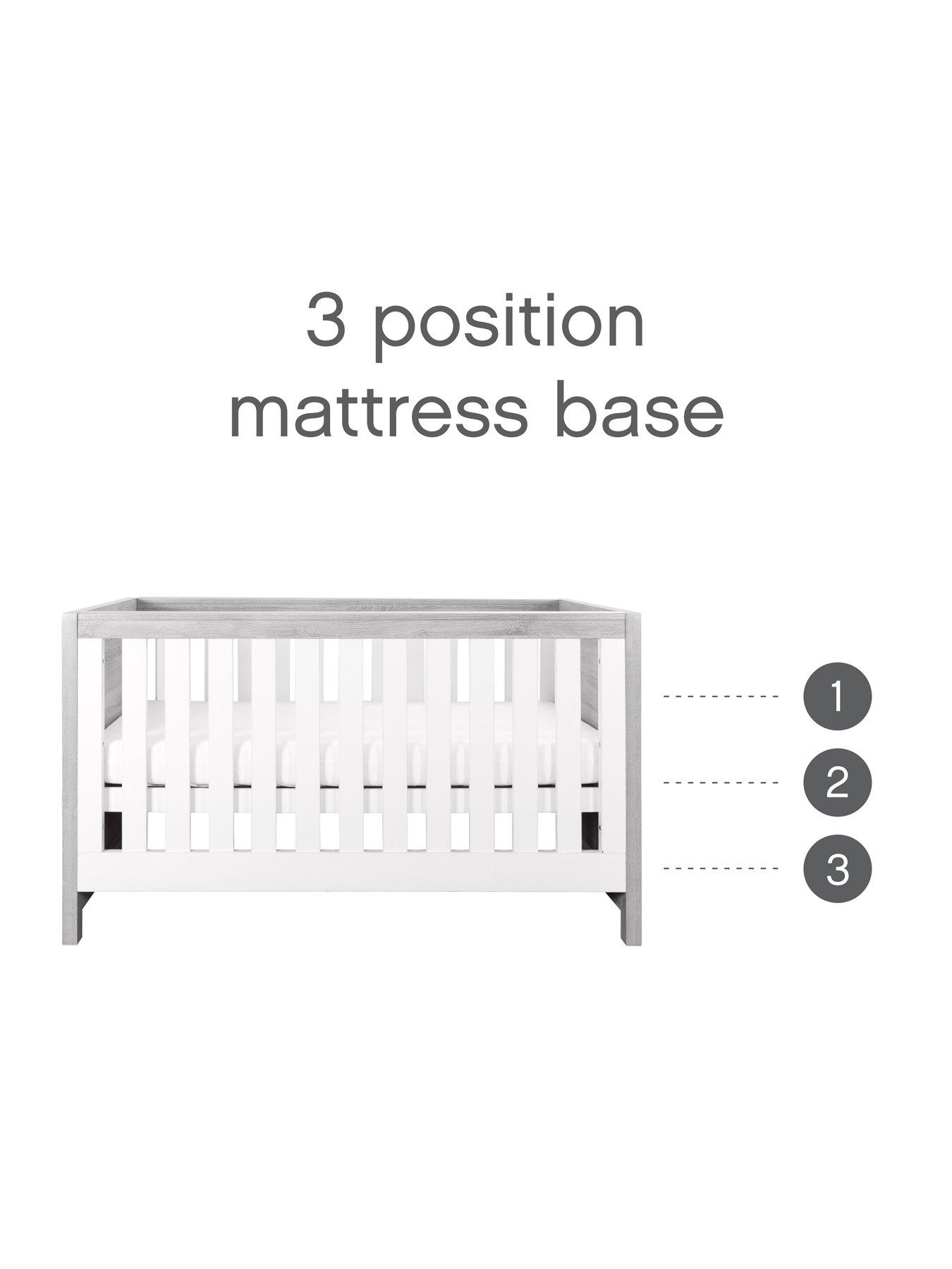 Image 4 of 7 of Tutti Bambini Modena 4 Piece Furniture Set (Cot Bed, Sprung Mattress, Chest Changer, Wardrobe) Grey Ash/White