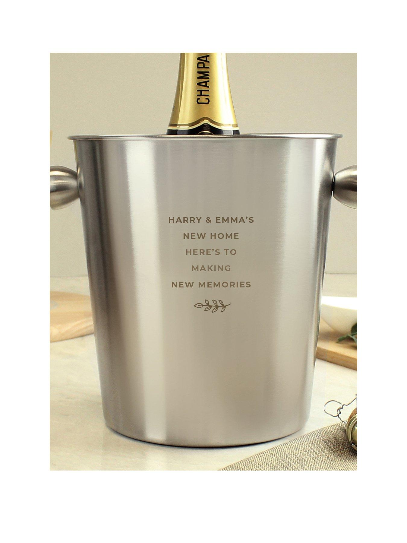 Product photograph of The Personalised Memento Company Personalised Stainless Steel Ice Bucket from very.co.uk