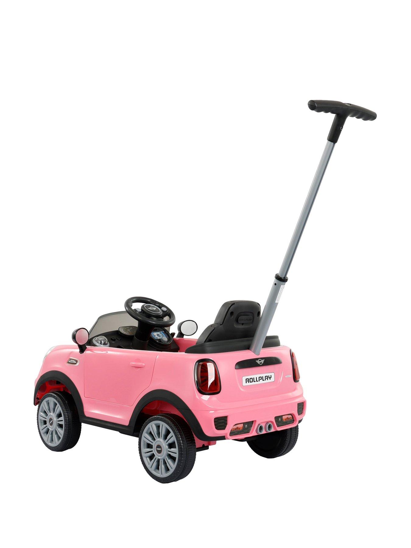Image 4 of 5 of Mini Cooper Play Push Car with Parental Handle - Pink