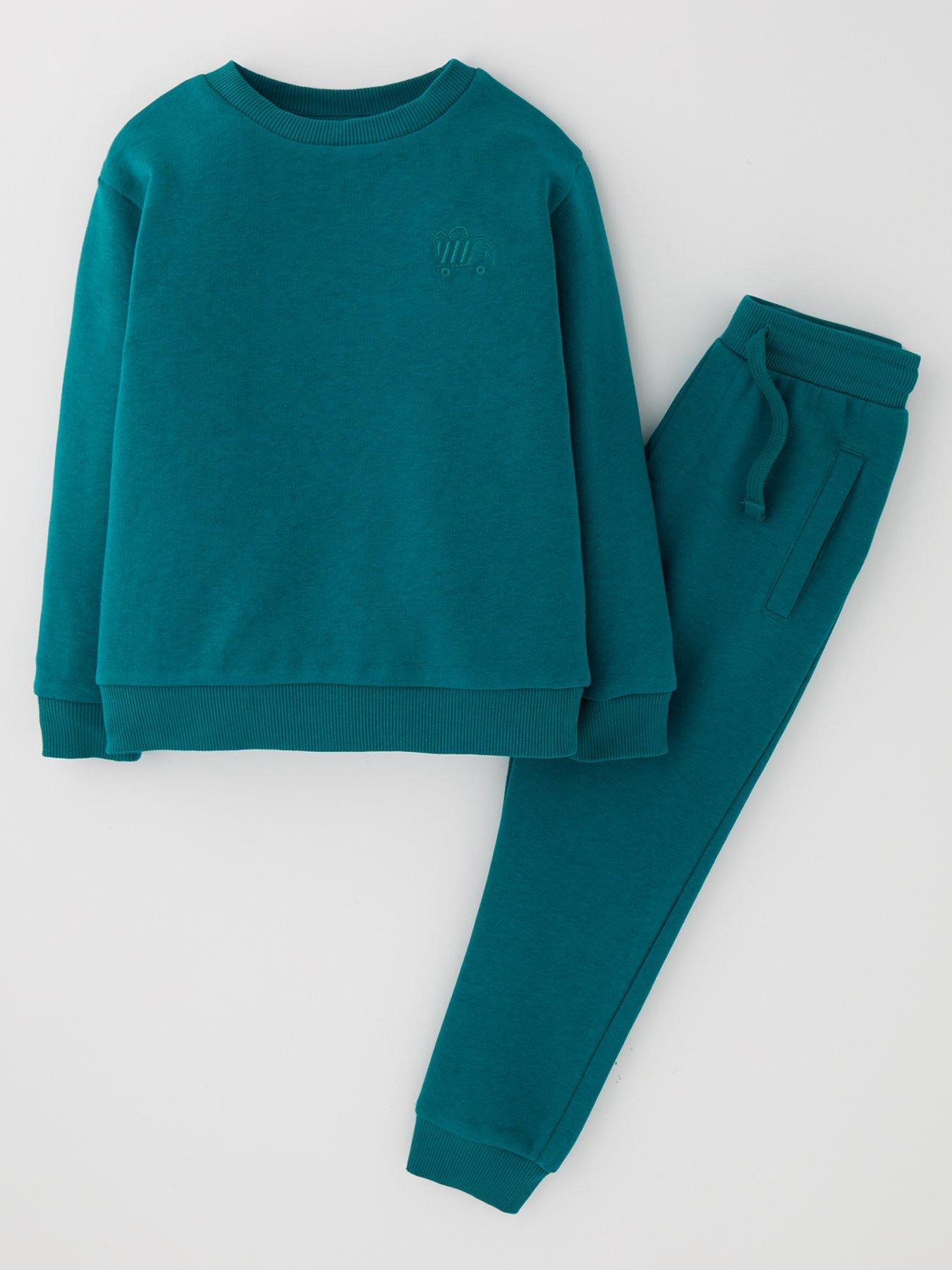 Everyday Boys Sweat Top And Jog Set - Green