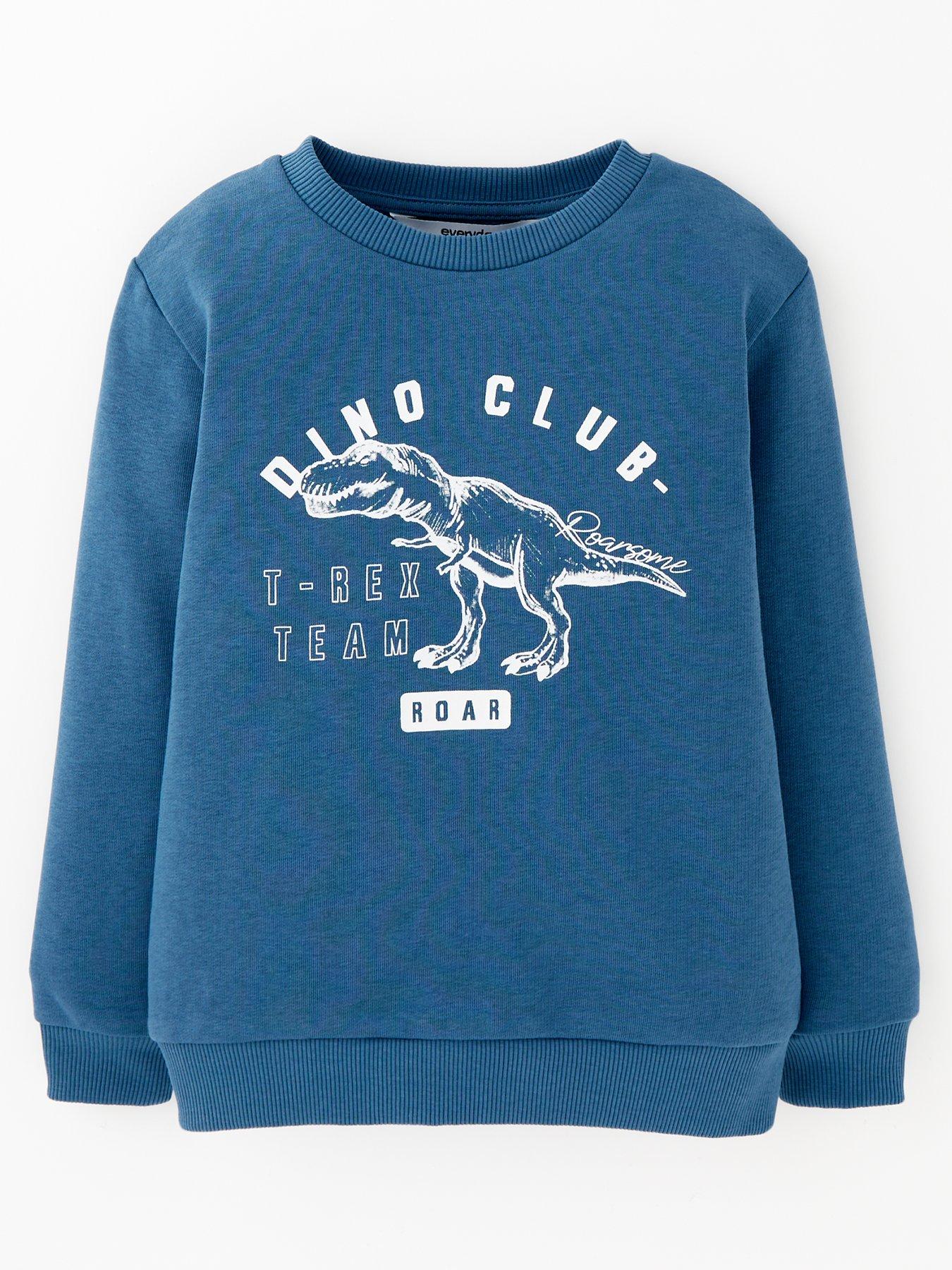 undefined Boys Dino Club Print Sweatshirt - Navy
