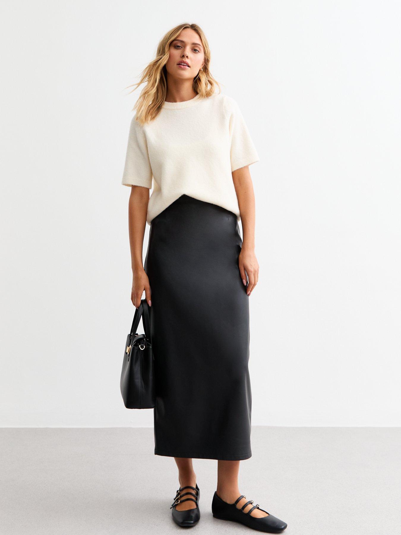 Black midi pencil skirt uk hotsell