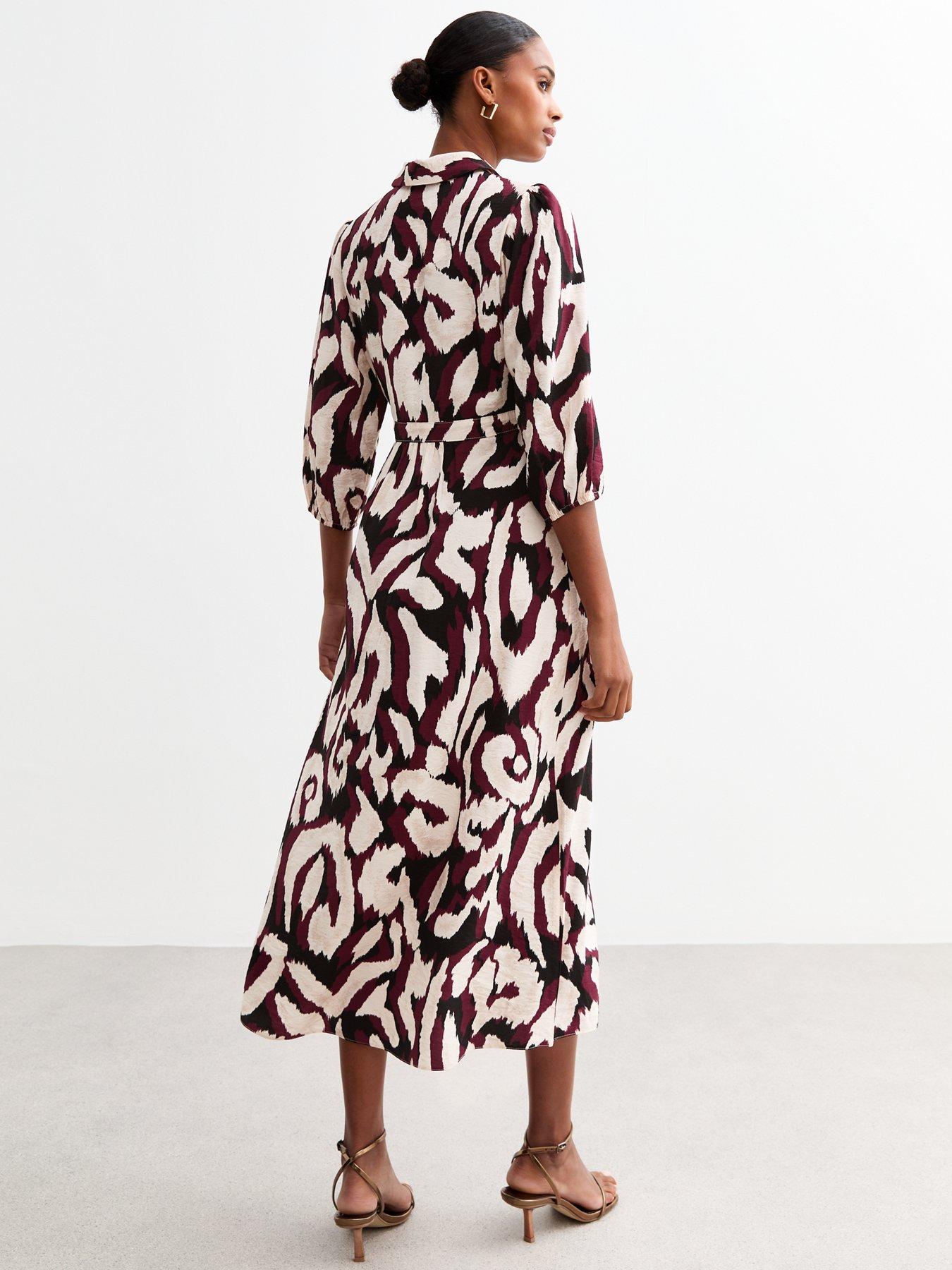 Image 2 of 4 of New Look Abstract Midi Shirt Dress - Print