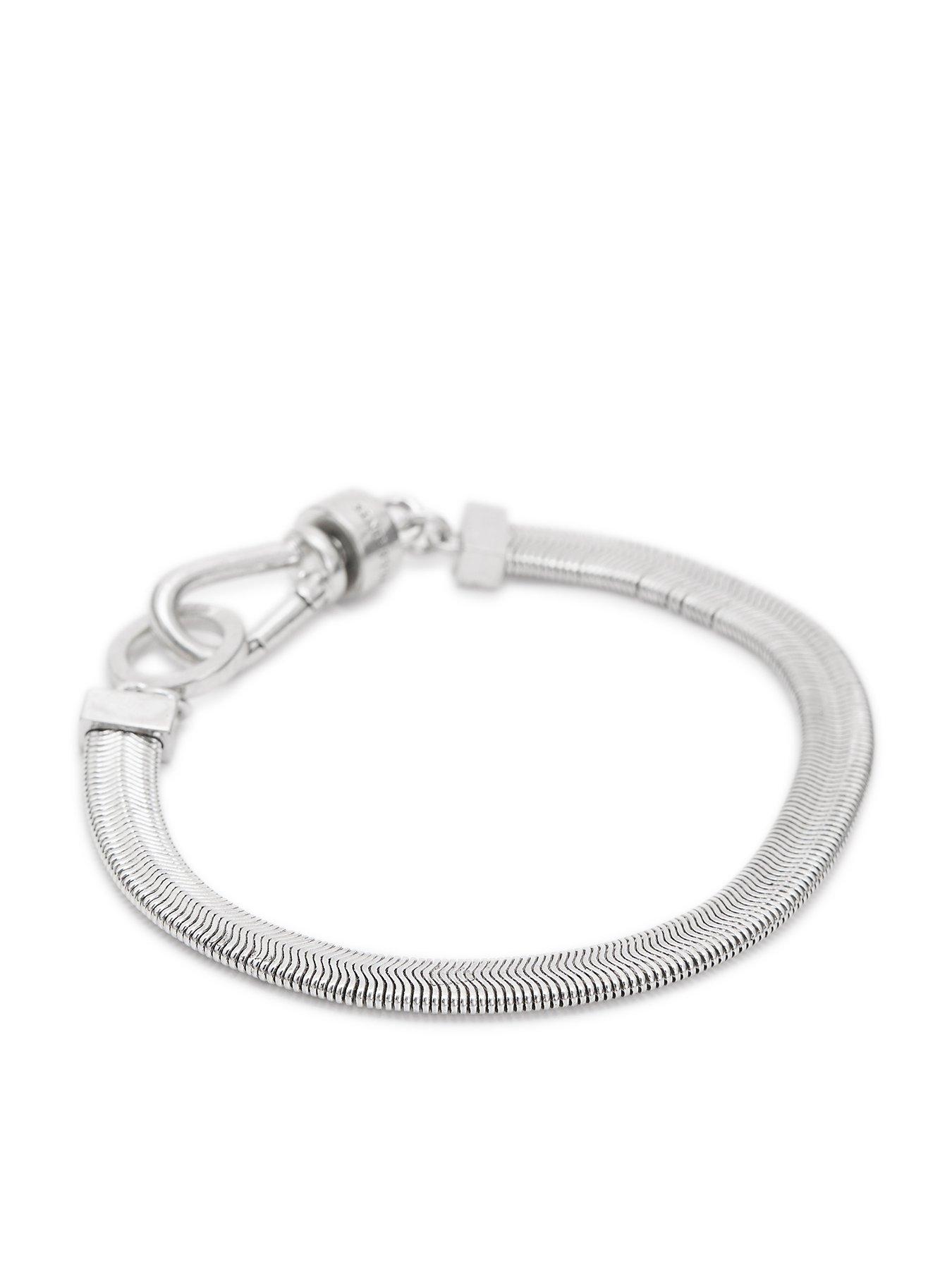 Product photograph of Allsaints Snake Chain Bracelet - Silver from very.co.uk