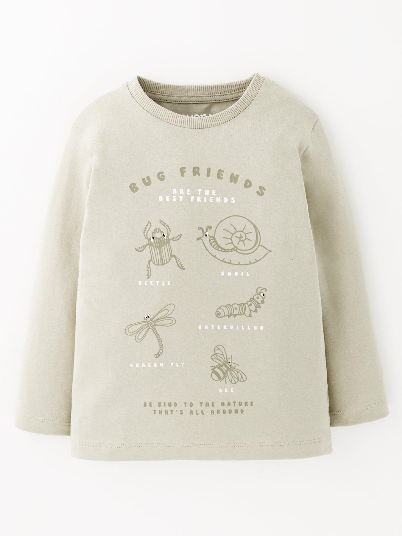 undefined Boys Insect Print Long Sleeve T-Shirt - Green