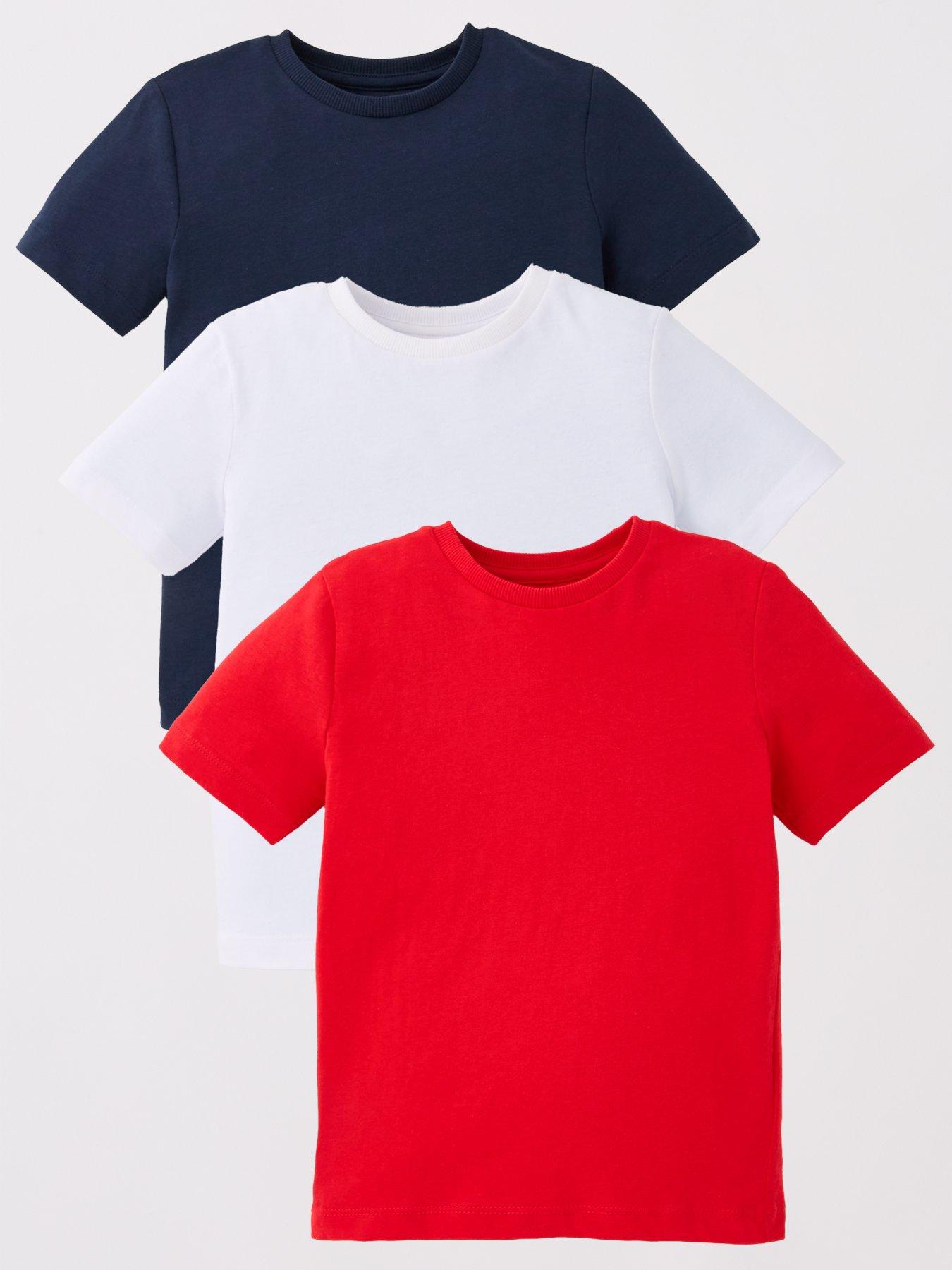 undefined Boys 3 Pack Solid Short Sleeve T-Shirt - Multi