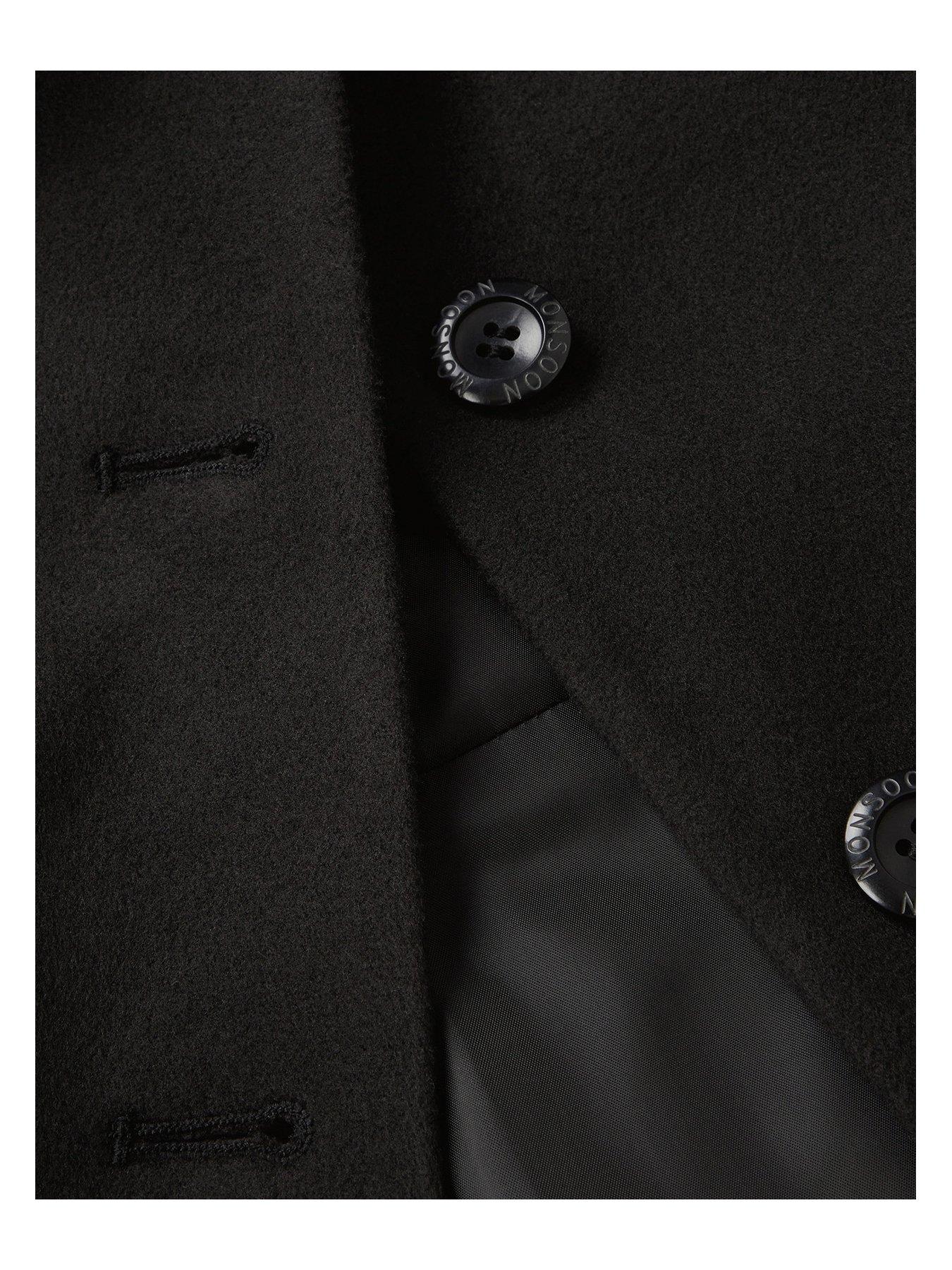 Image 3 of 3 of Monsoon Girls Pleated Skirt Coat - Black