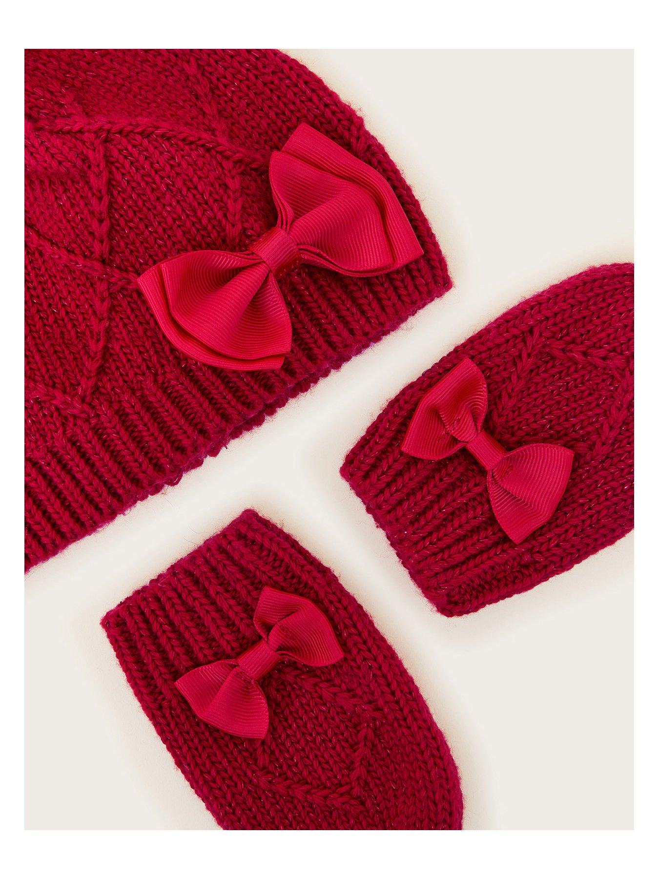 Baby red hat and mittens online