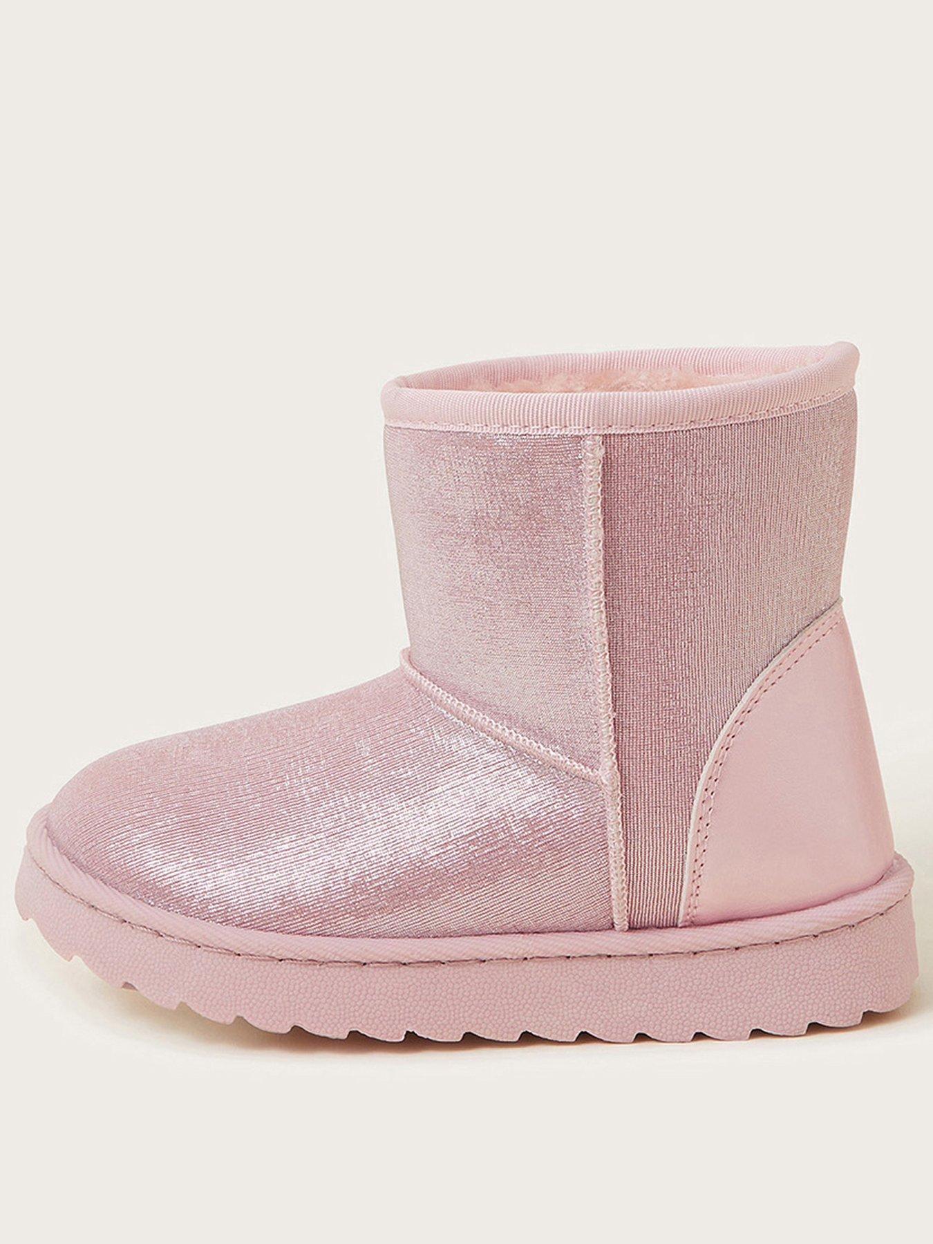 Monsoon Girls Sparkle Slouch Boots - Pink, Pink, Size 1 Older