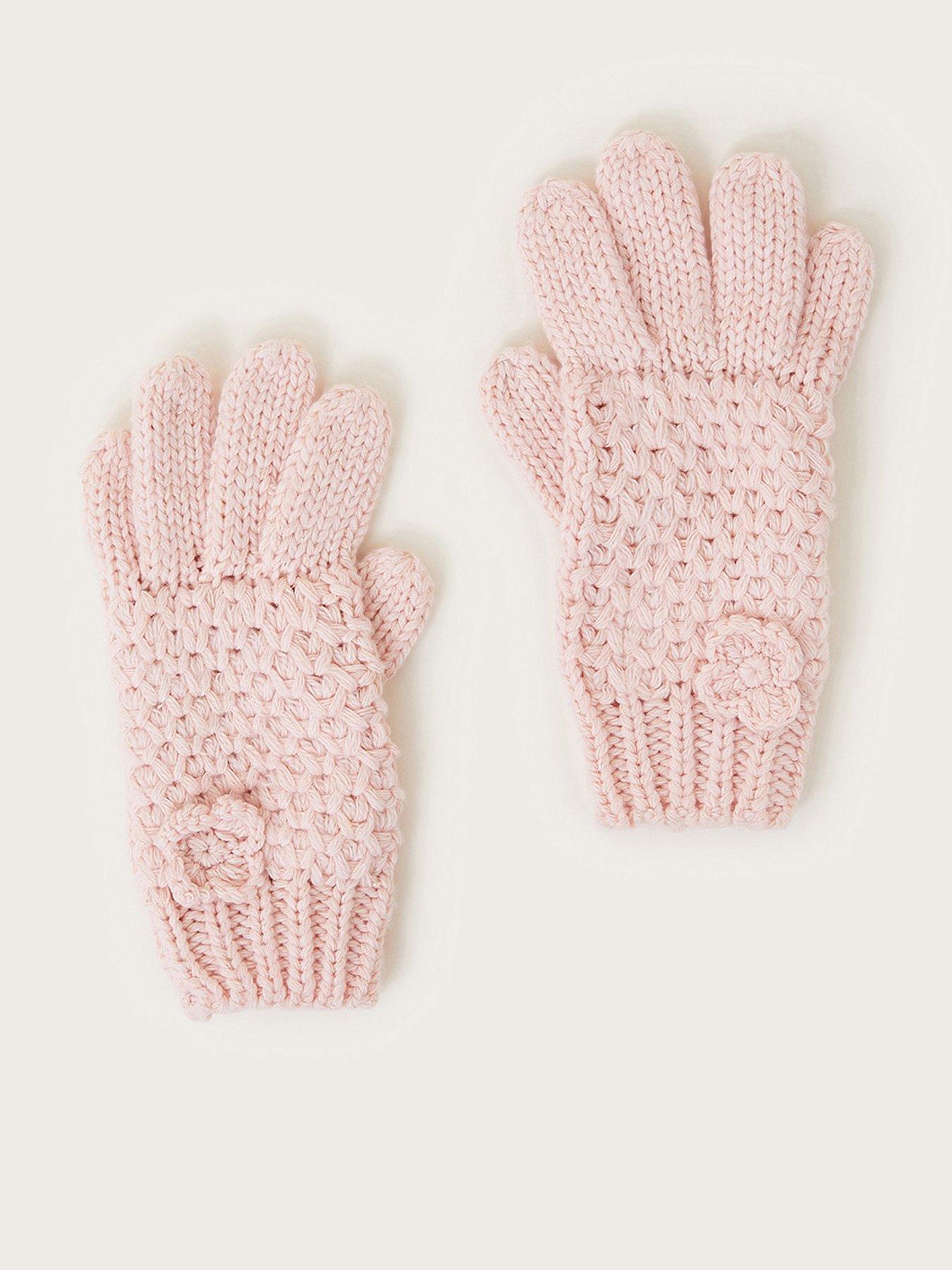 Image 1 of 2 of Monsoon Girls Flower&nbsp;Gloves - Pink