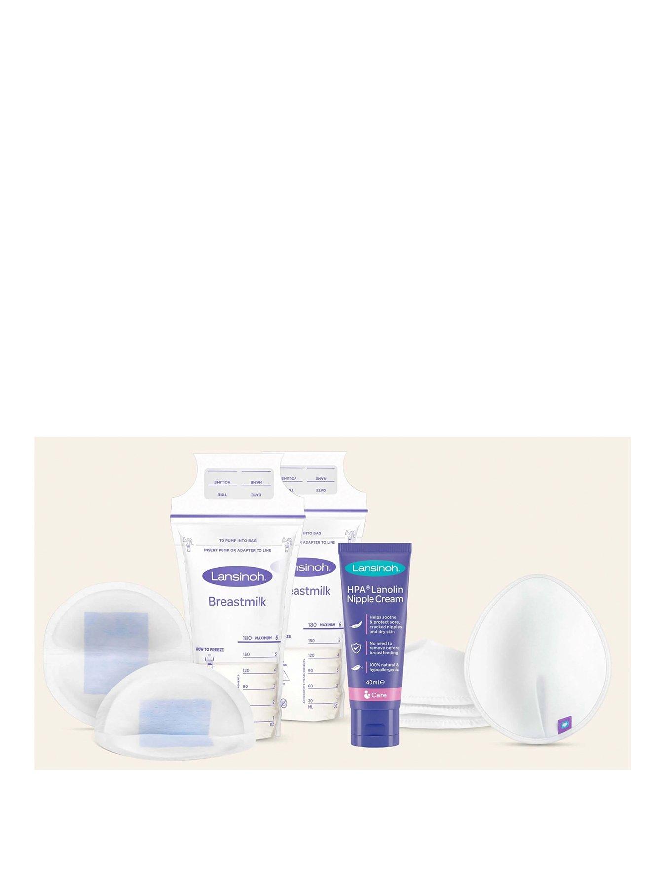 Lansinoh Mums Favourite Breast Feeding Kit (1x WASHABLE NURSING PADS x4, 1x BREASTMILK STORAGE BAGS x50, 1x DISPOSABLE NURSING PADS x60, 1x HPA LANOLIN NIPPLE CREAM 40ml)